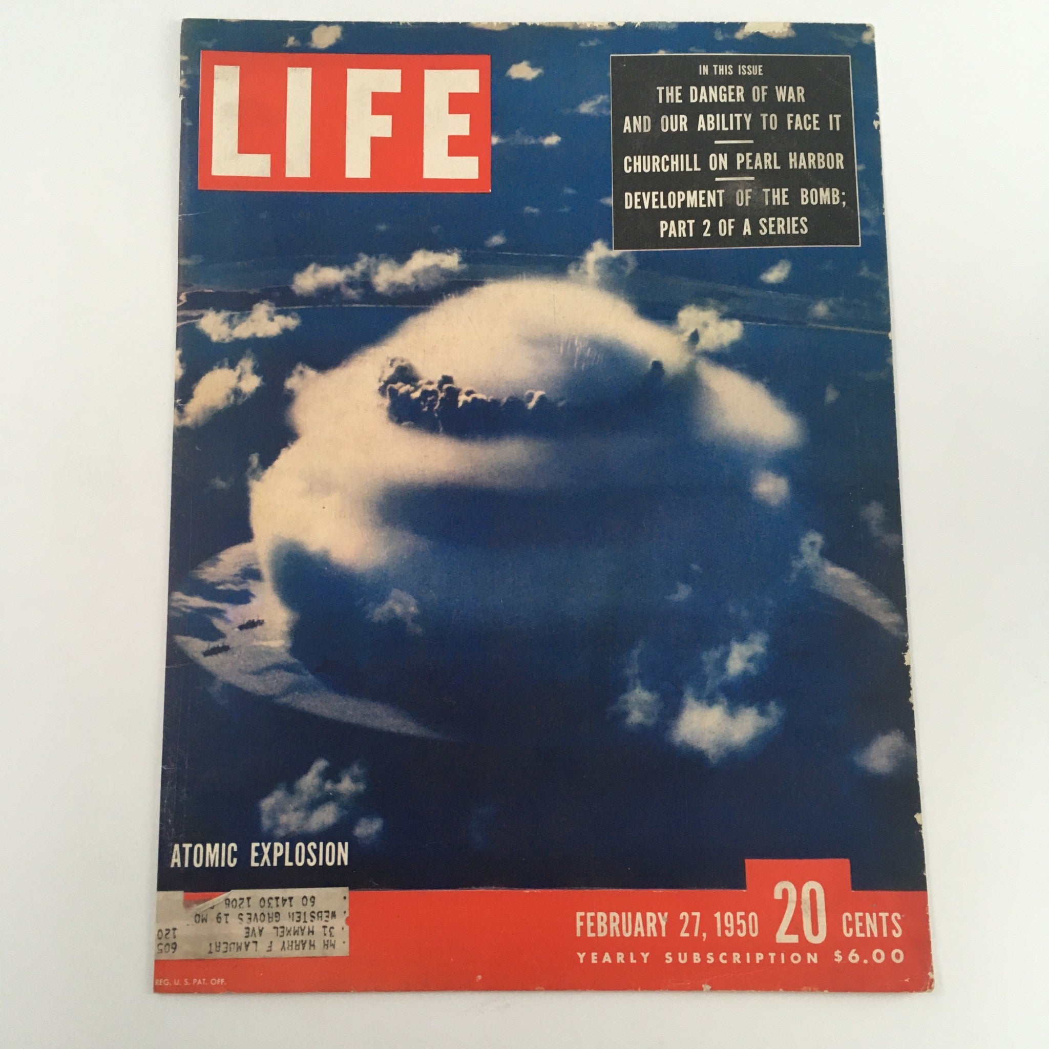 1950 Derby Peanut Butter with Life Magazine Atomic Explosion back Cover Print Ad