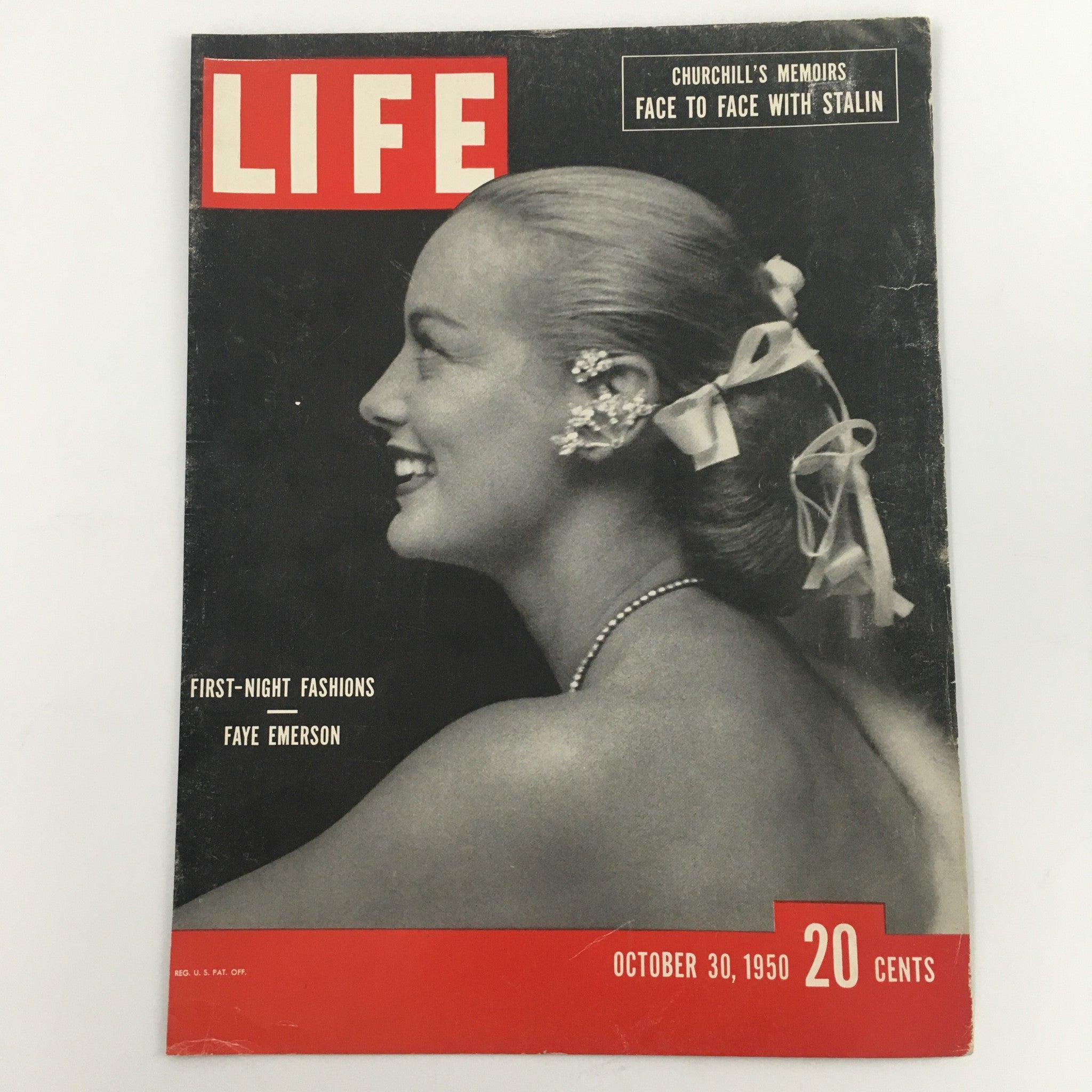 1950 Old Gold Cigarettes with Life Magazine Faye Emerson Back Cover Print Ad