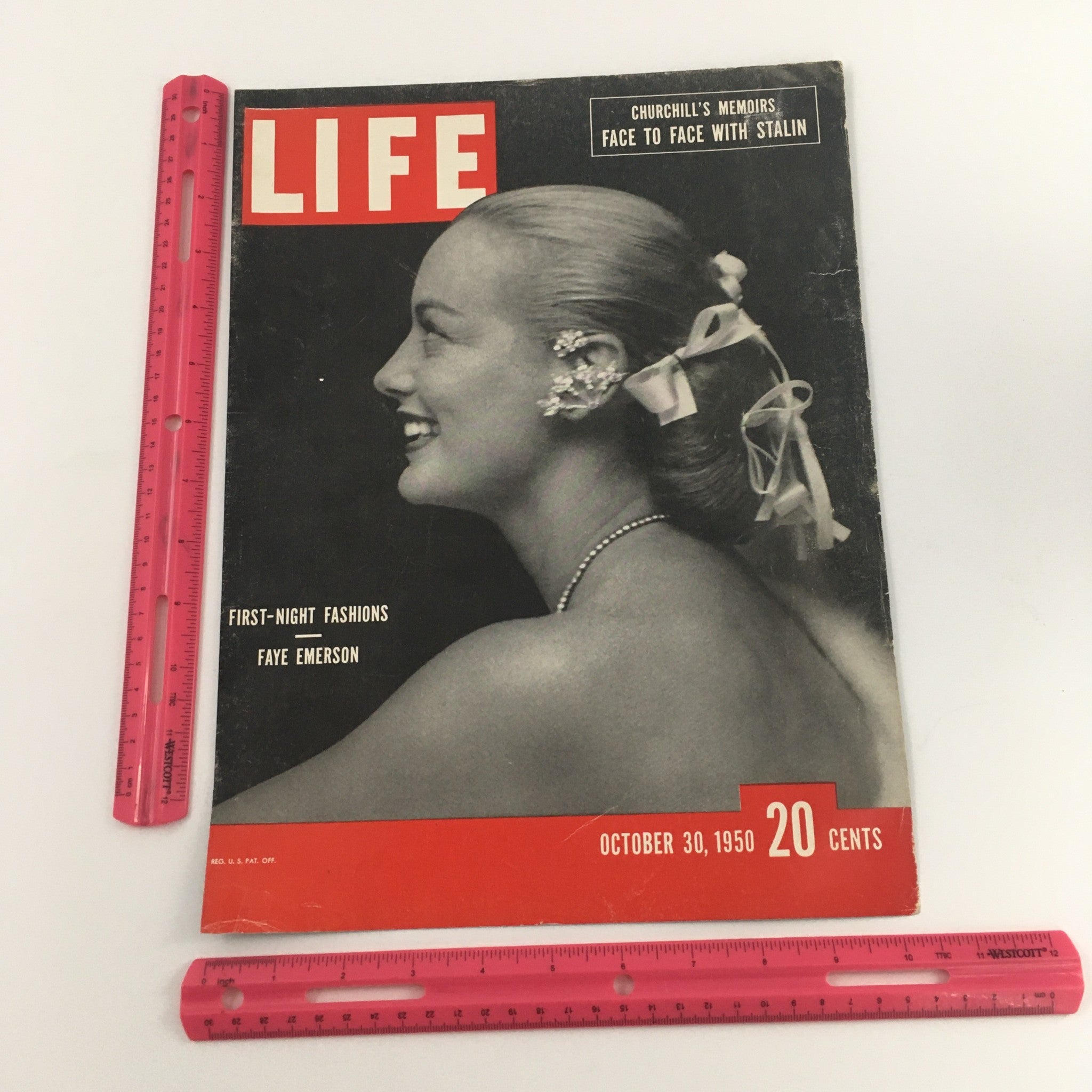 1950 Old Gold Cigarettes with Life Magazine Faye Emerson Back Cover Print Ad