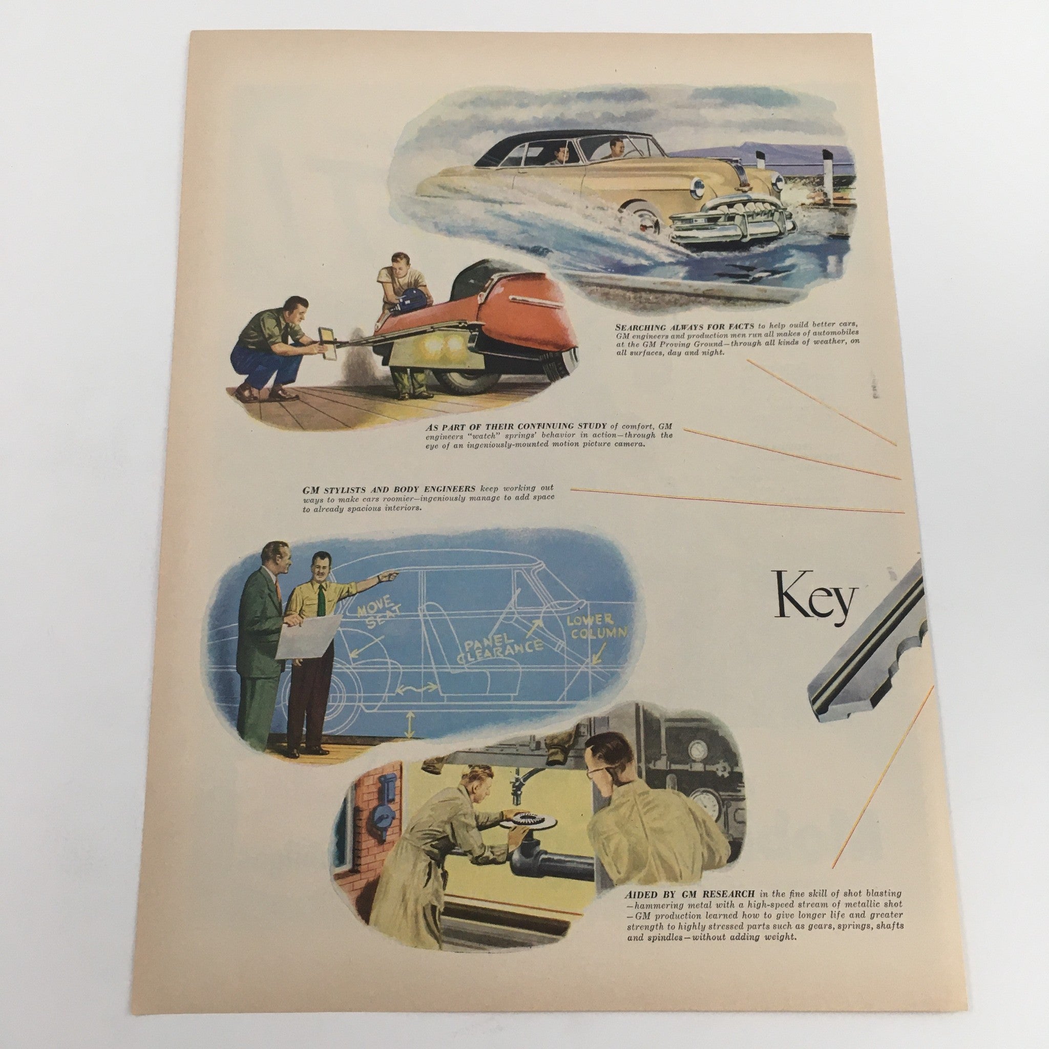 1950 General Motors Stylists and Body Engineers Study Vintage Print Ad