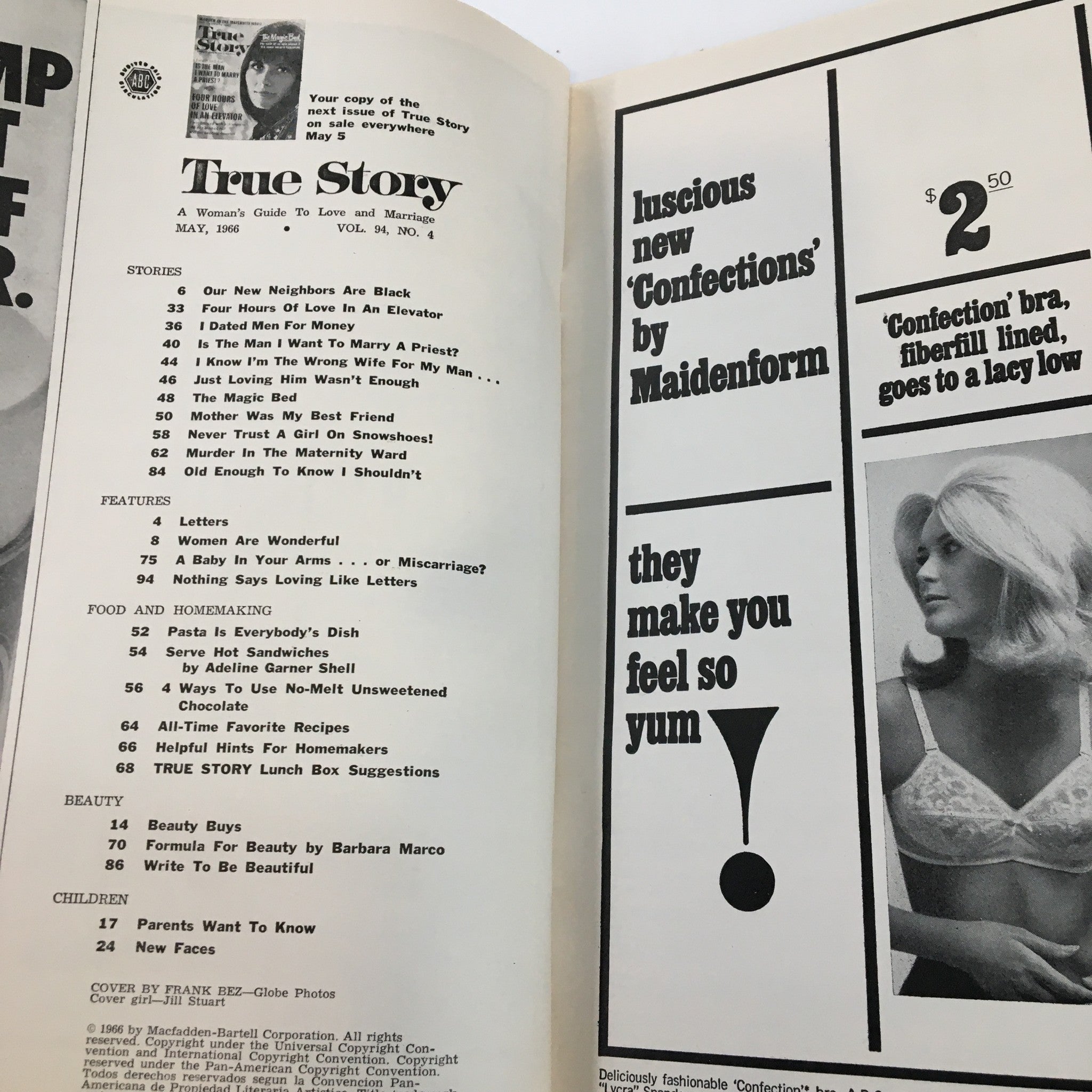 VTG True Story Magazine May 1966 Four Hours of Love in an Elevator No Label