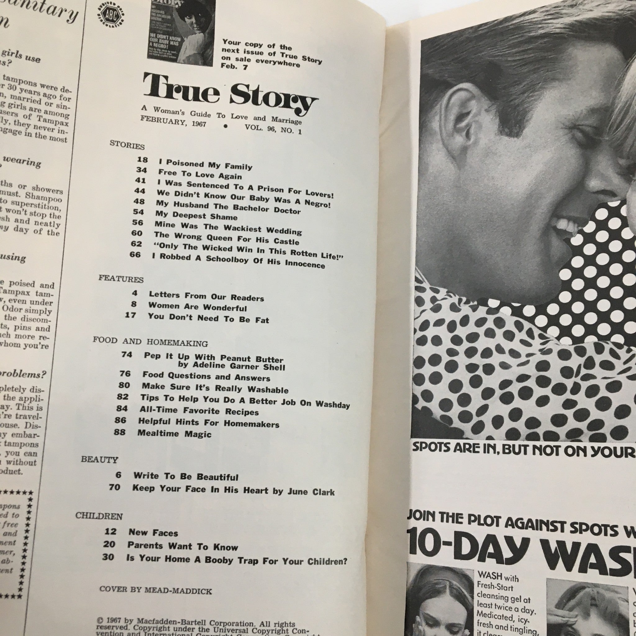 VTG True Story Magazine February 1967 Helpful Hints for Homemakers No Label