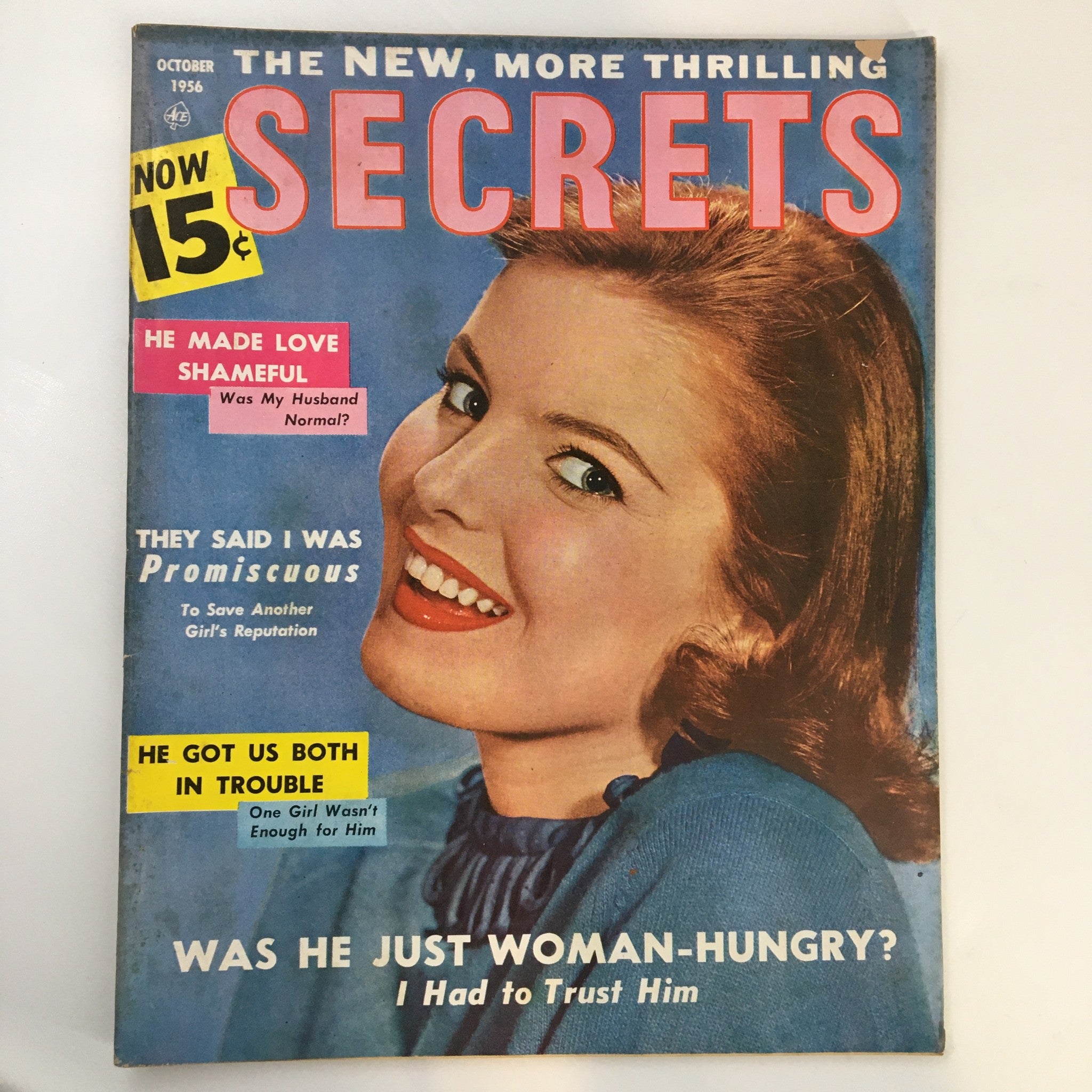 VTG Secrets Magazine October 1956 Was He Just Woman-Hungry No Label