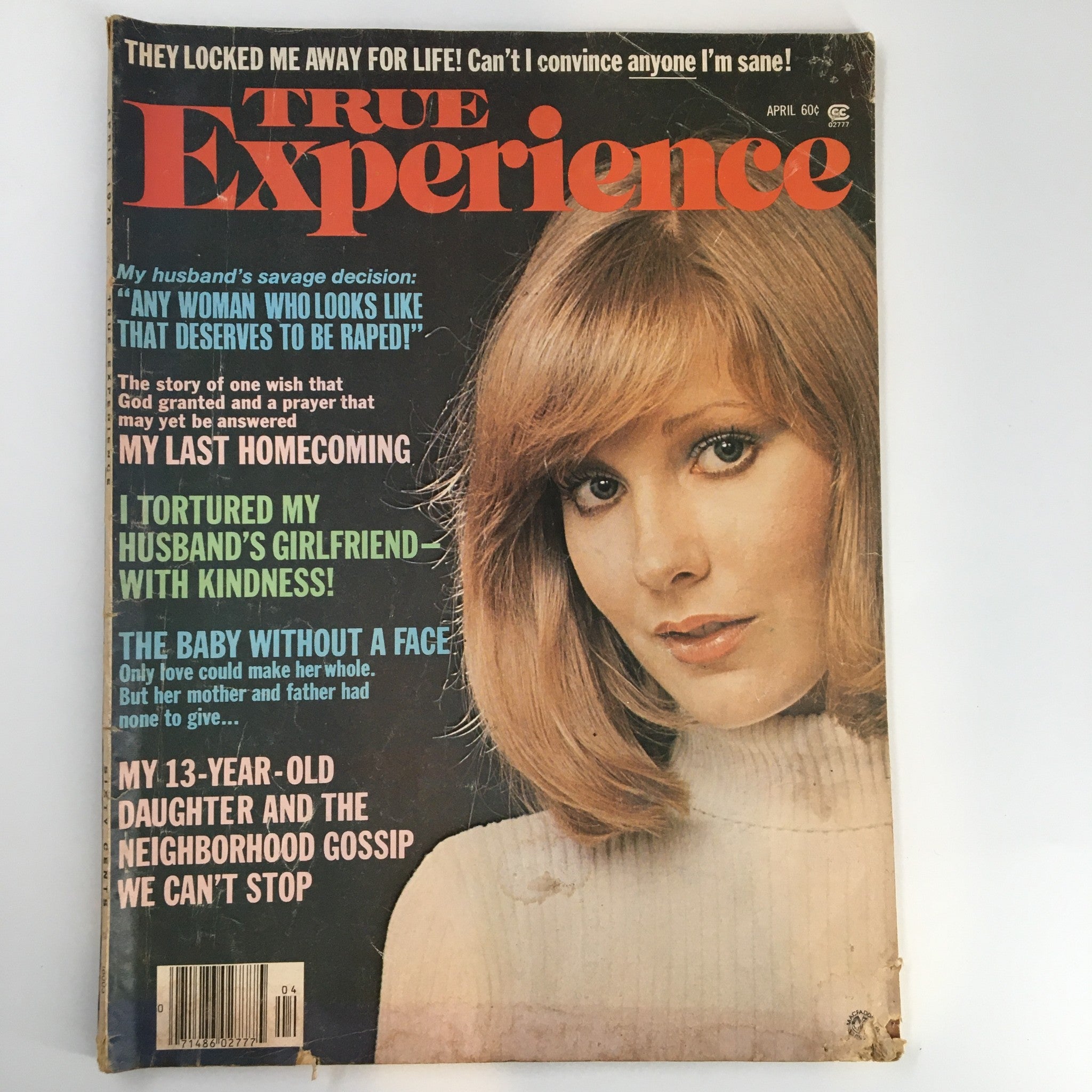True Experience Magazine April 1976 cover featuring the issue title and various intriguing story teasers including 'The Little Boy Who Saved My Life'.