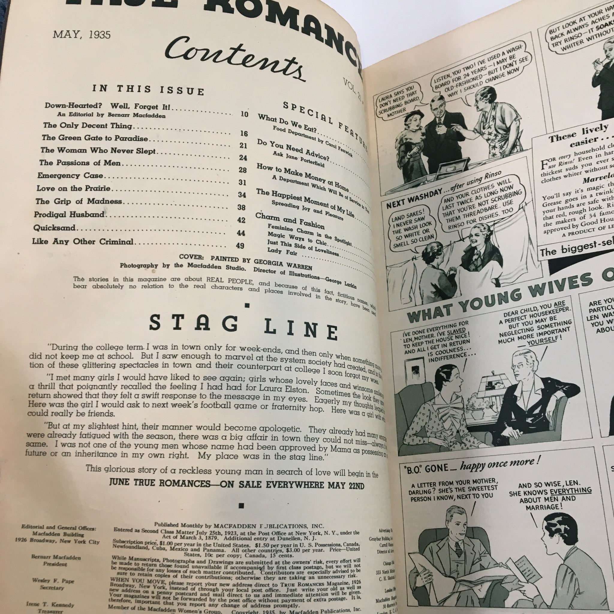 VTG True Romances Magazine May 1935 The Woman Who Never Slept No Label