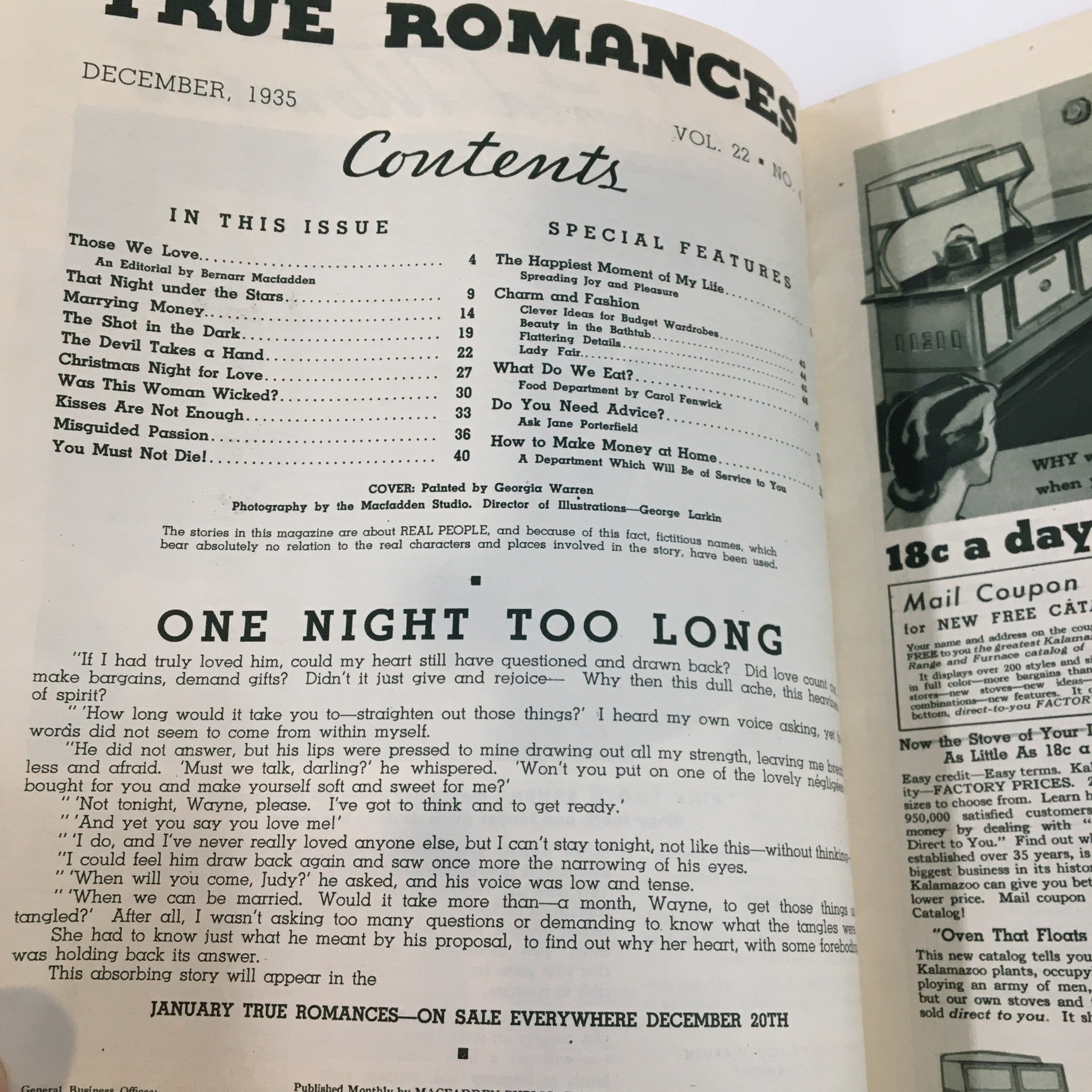 VTG True Romances Magazine December 1935 Was This Woman Wicked No Label