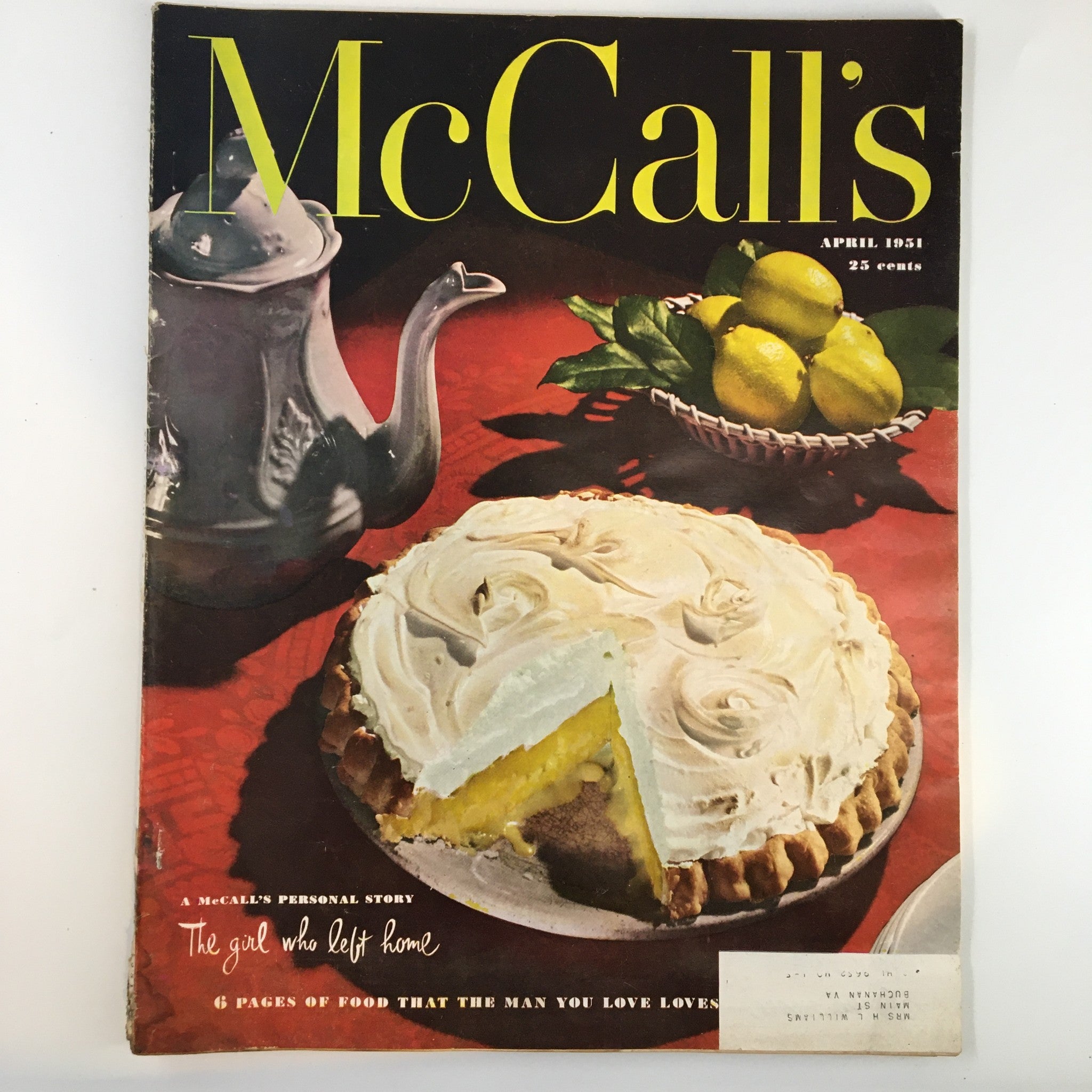 VTG McCall's Magazine April 1951 The Personal Story of The Girl Who Left Home