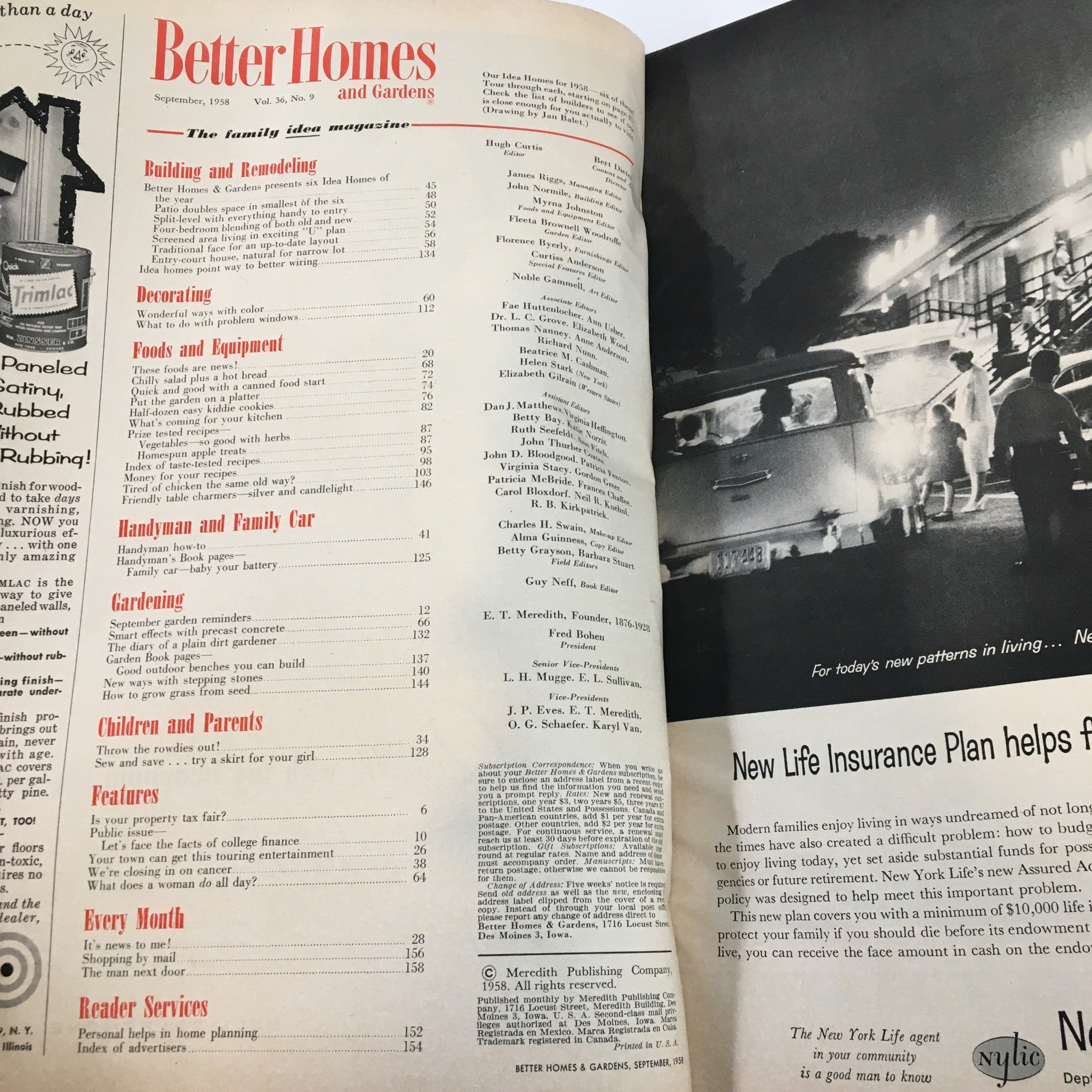 Better Homes & Hardens Magazine September 1958 Wonderful Ways with Color