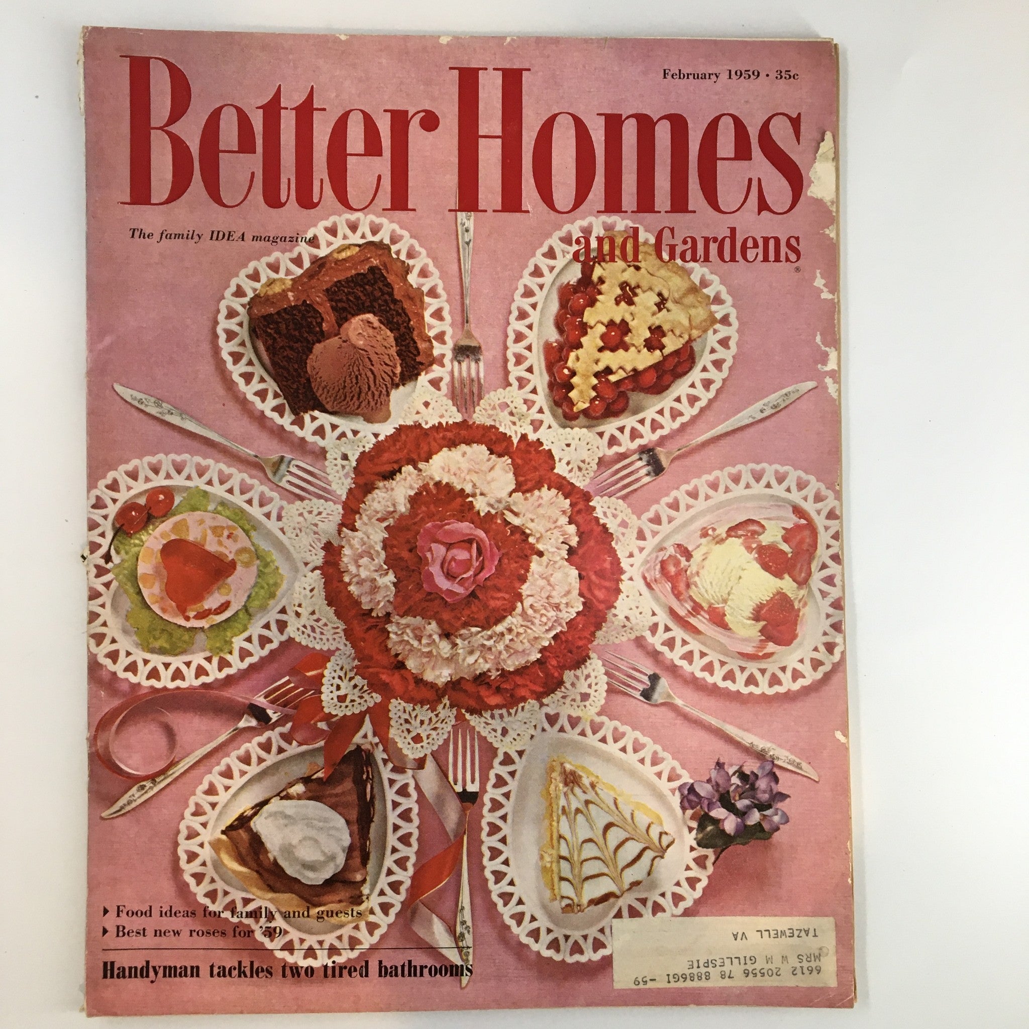 Better Homes & Hardens Magazine February 1959 Handyman Tackles 2 Tired Bathrooms