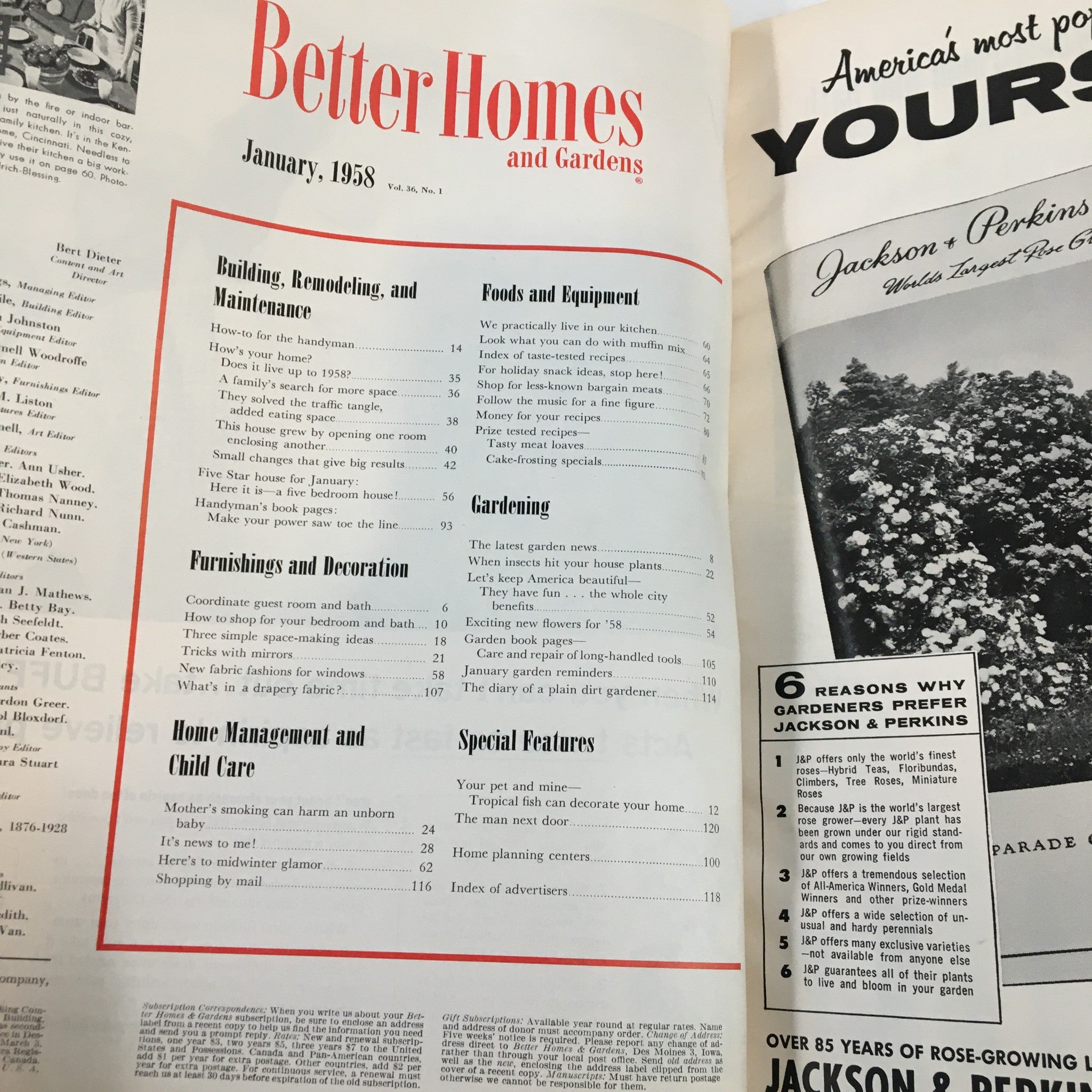 Better Homes & Gardens Magazine January 1958 Men Gardens of Minneapolis