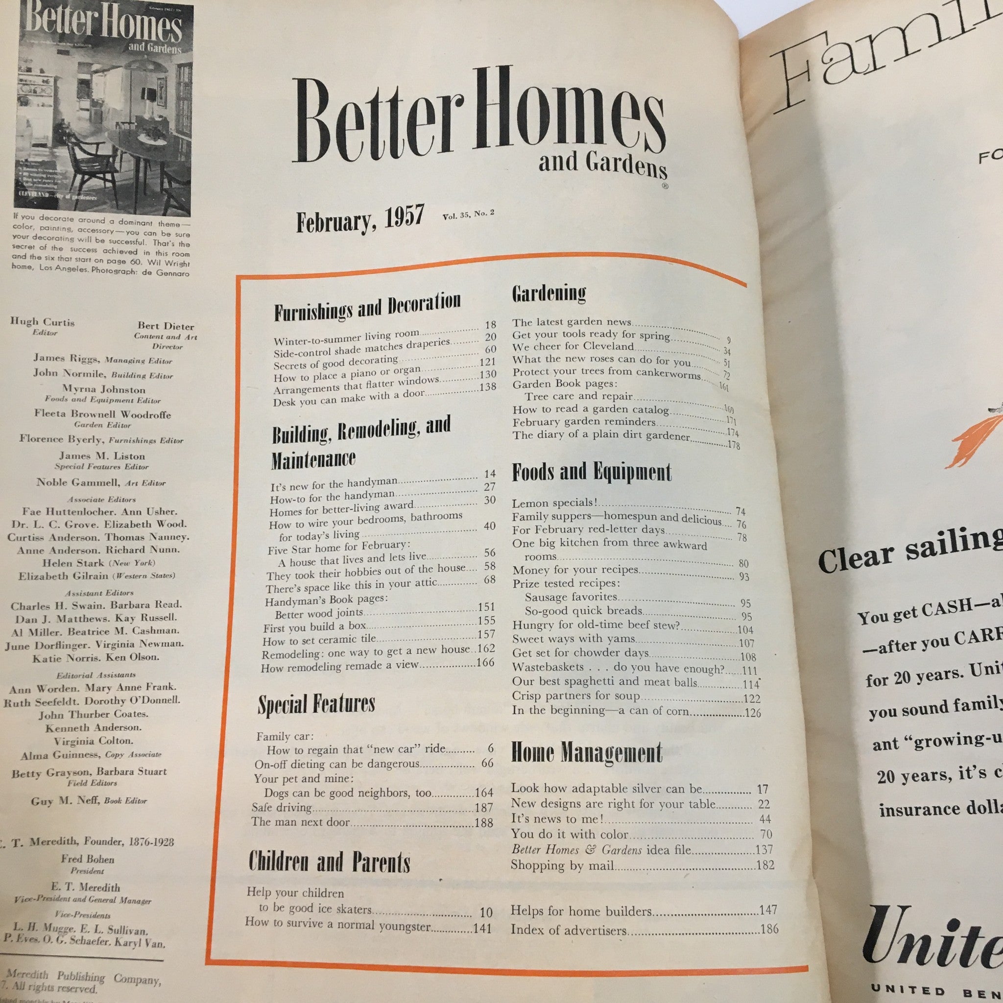 Better Homes & Gardens Magazine February 1957 Cleveland The City of Gardeners