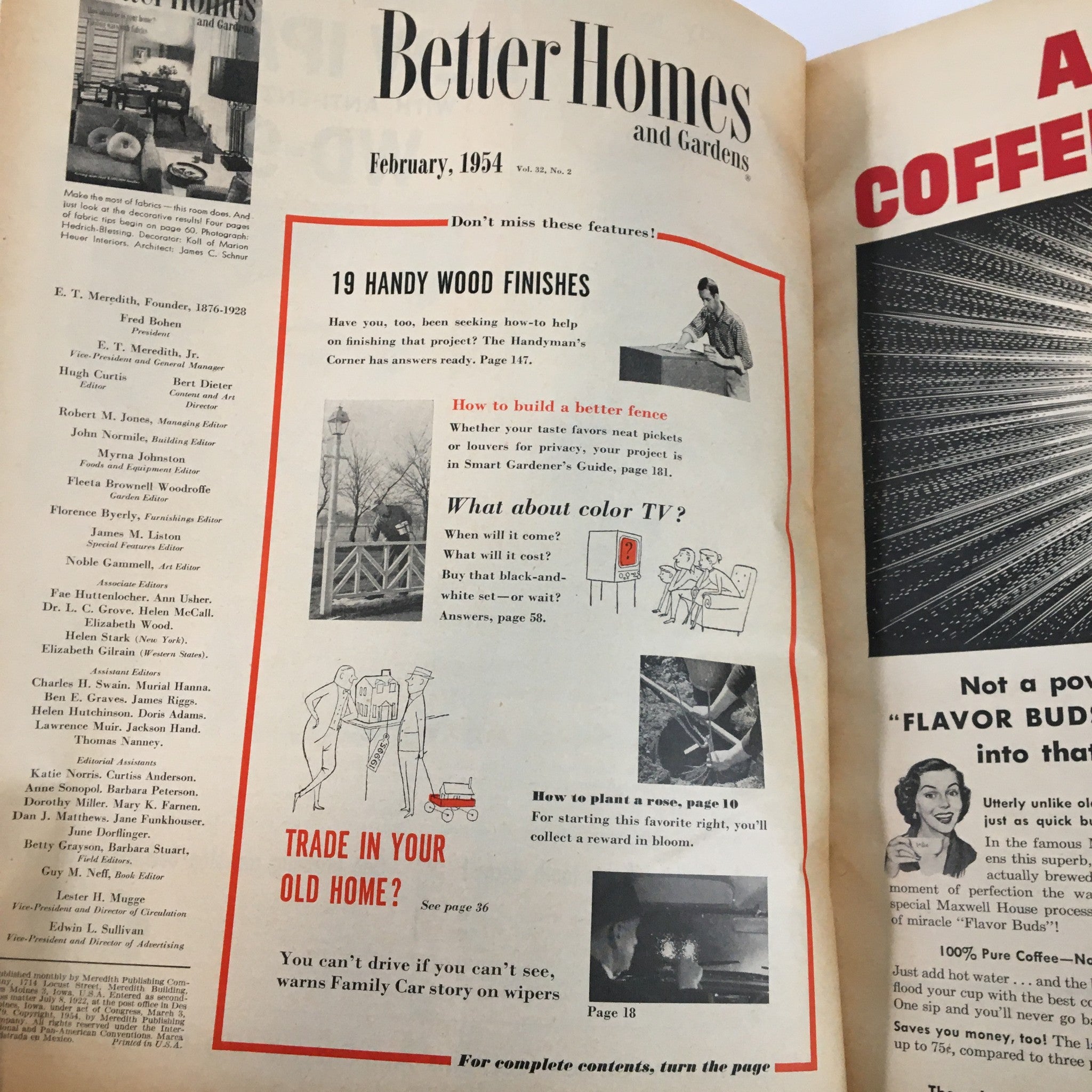 Better Homes & Gardens Magazine February 1954 The 19 Handy Wood Finishes