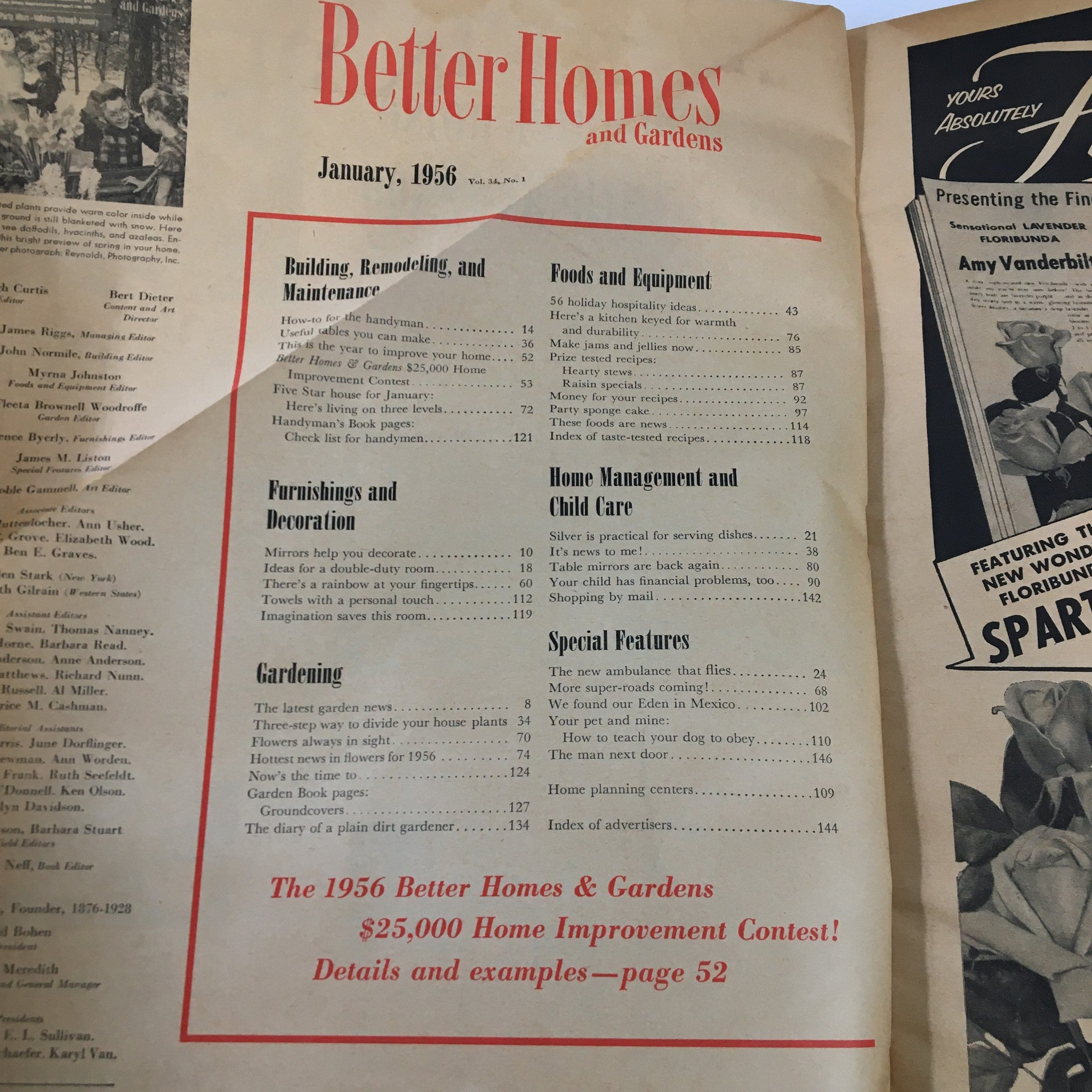 Better Homes & Gardens Magazine January 1956 Table Mirrors Are Back Again