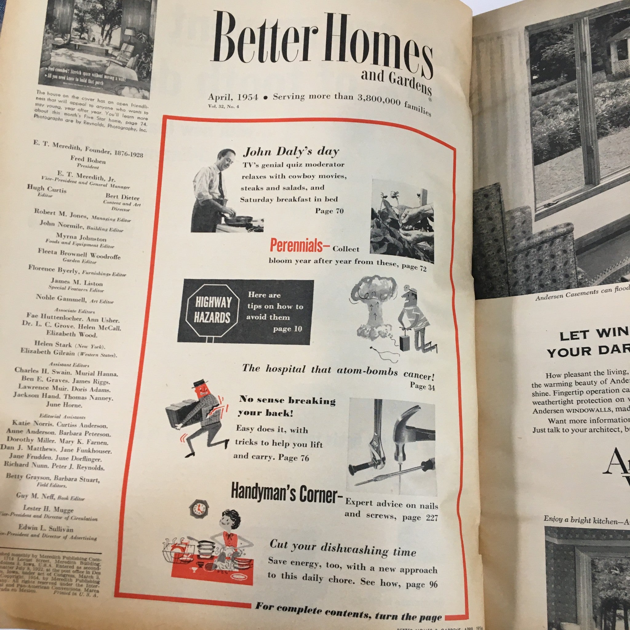 Better Homes & Gardens Magazine April 1954 All You Need Know To Build a Porch