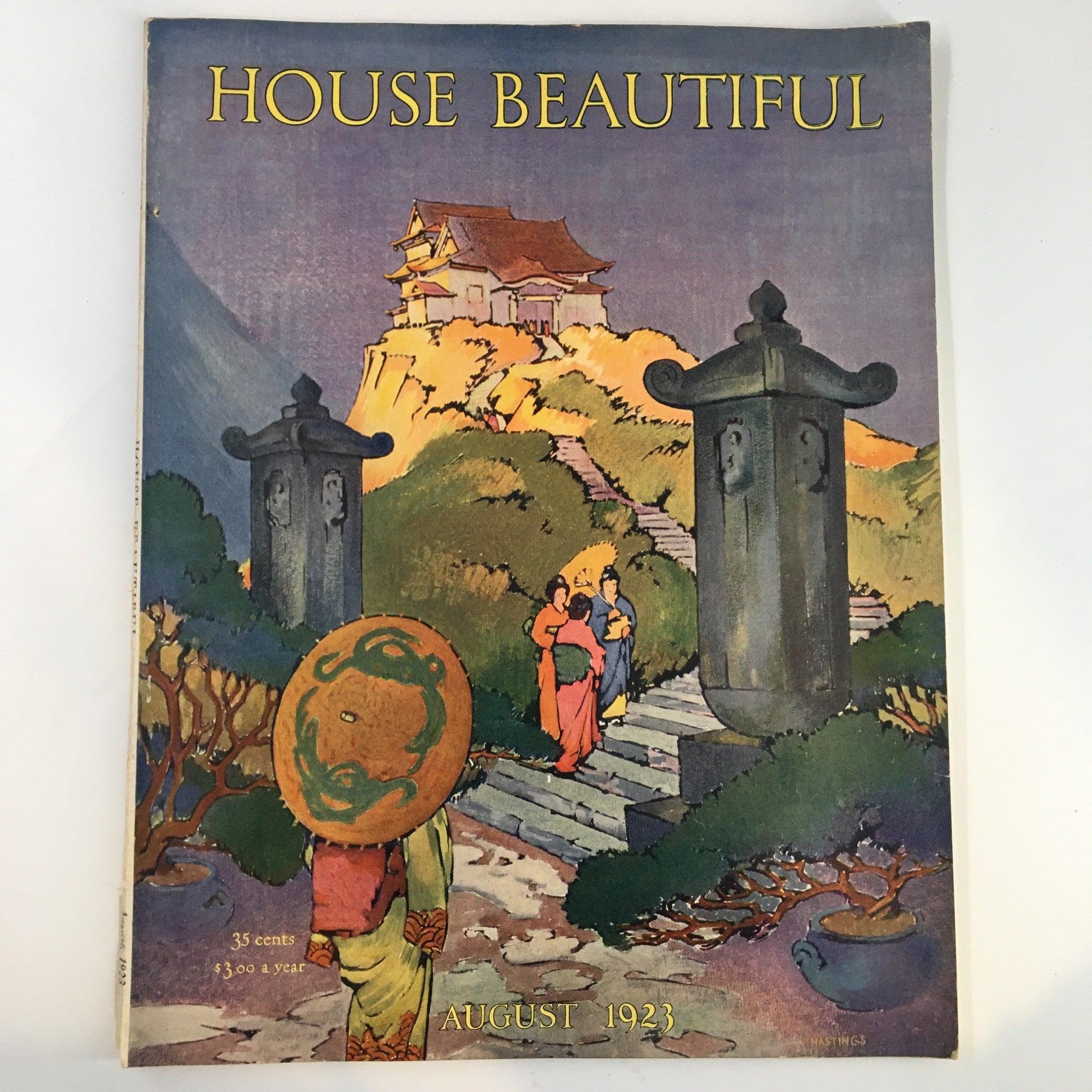 VTG The House Beautiful Magazine August 1923 Peonies in the Little Garden