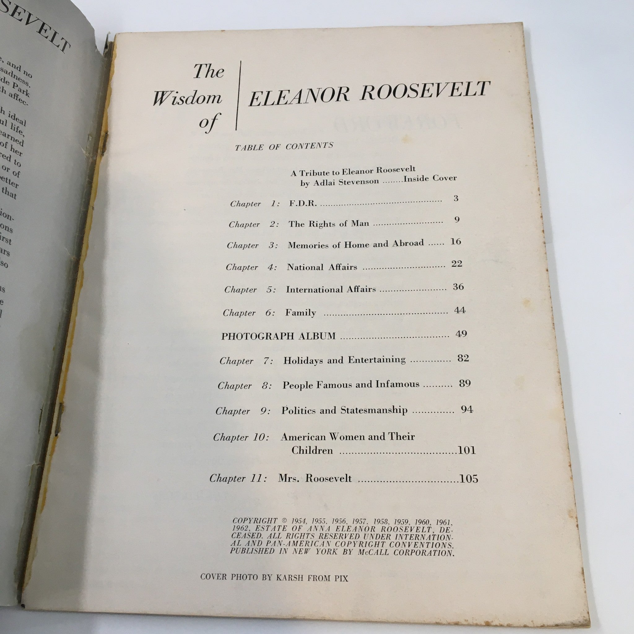 1962 A Tribute To The Wisdom of Eleanor Roosevelt