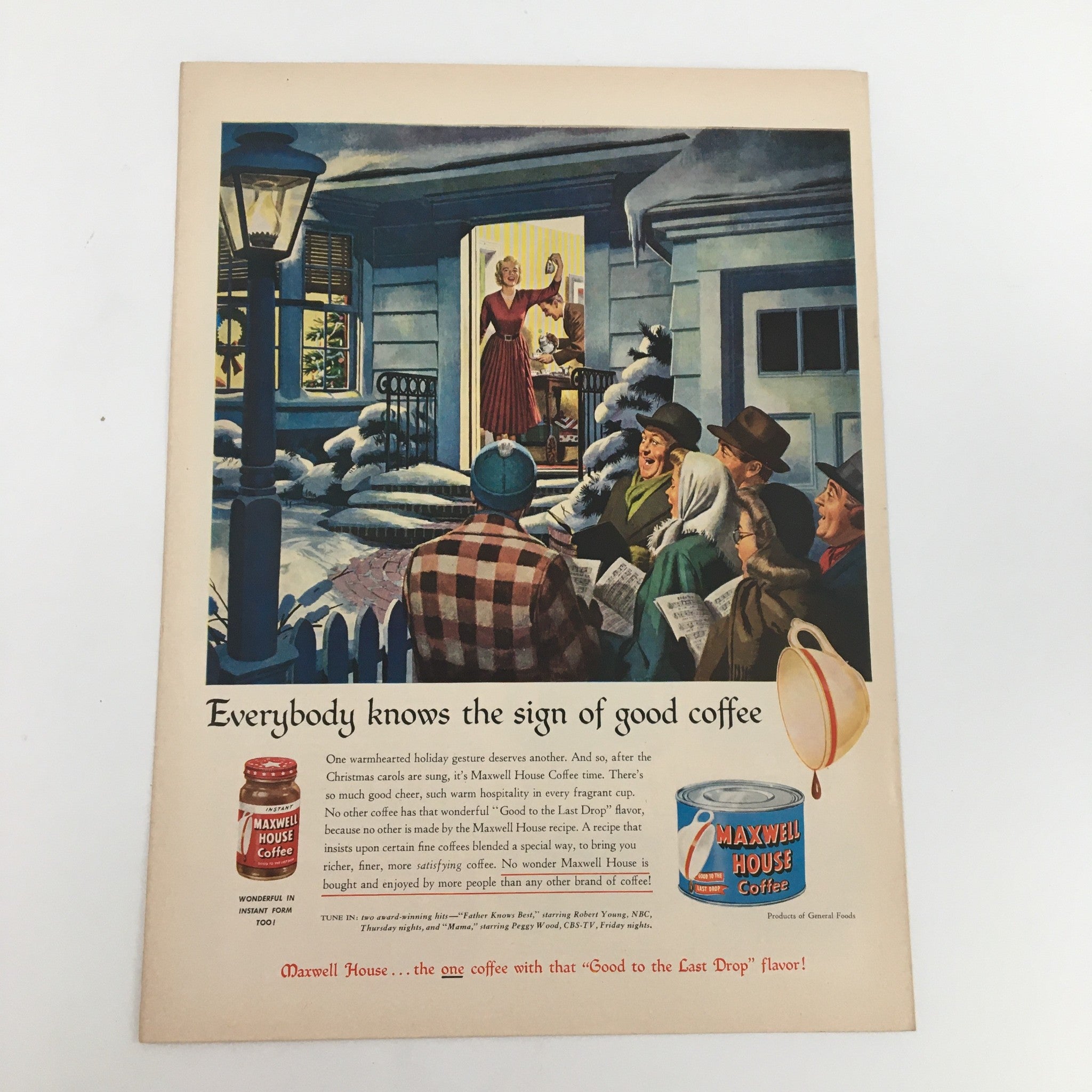 1950 Maxwell House Roasted Instant Coffee Vintage Print Ad