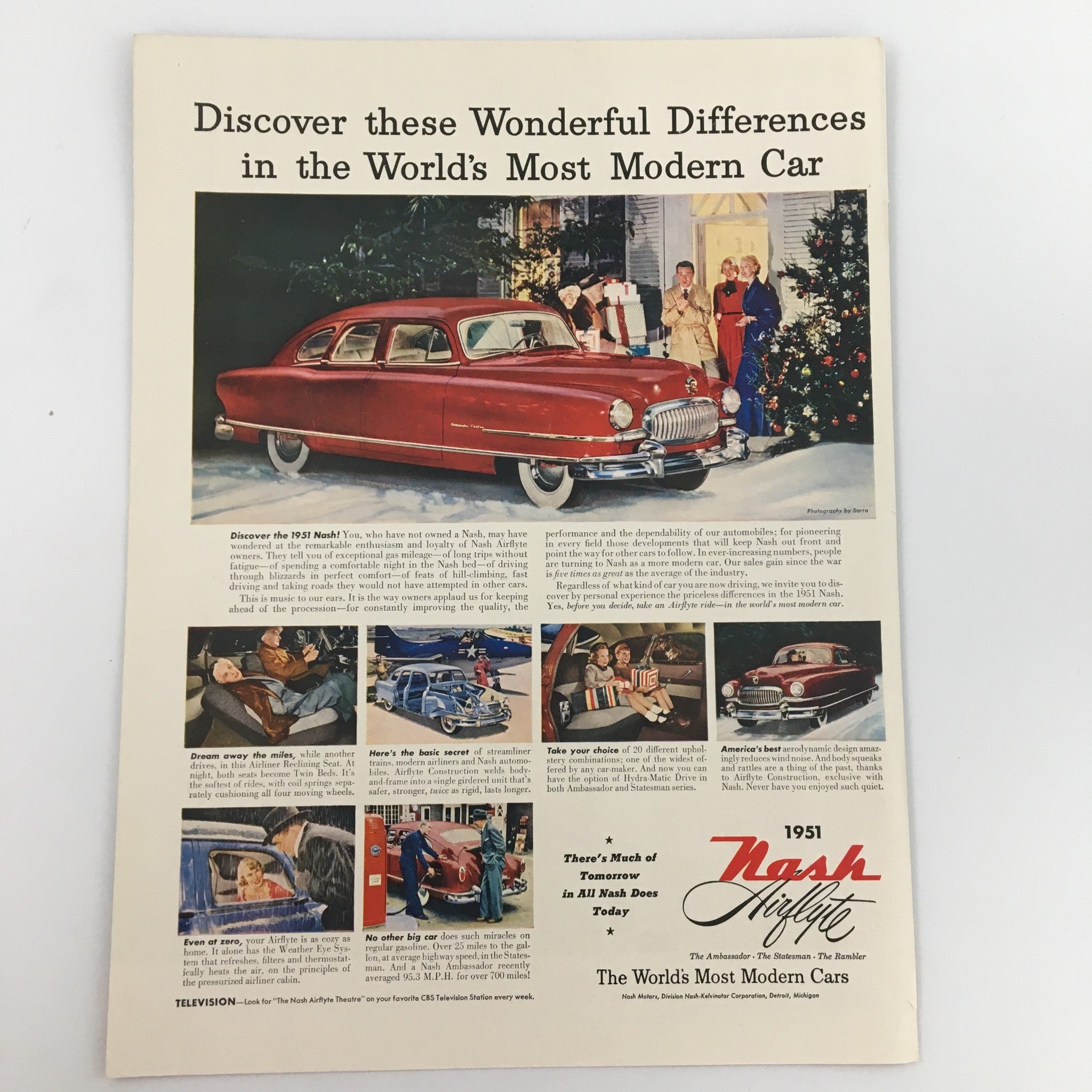 1950 Nash Airflyte 600 Line Statesman Super Car Vintage Print Ad