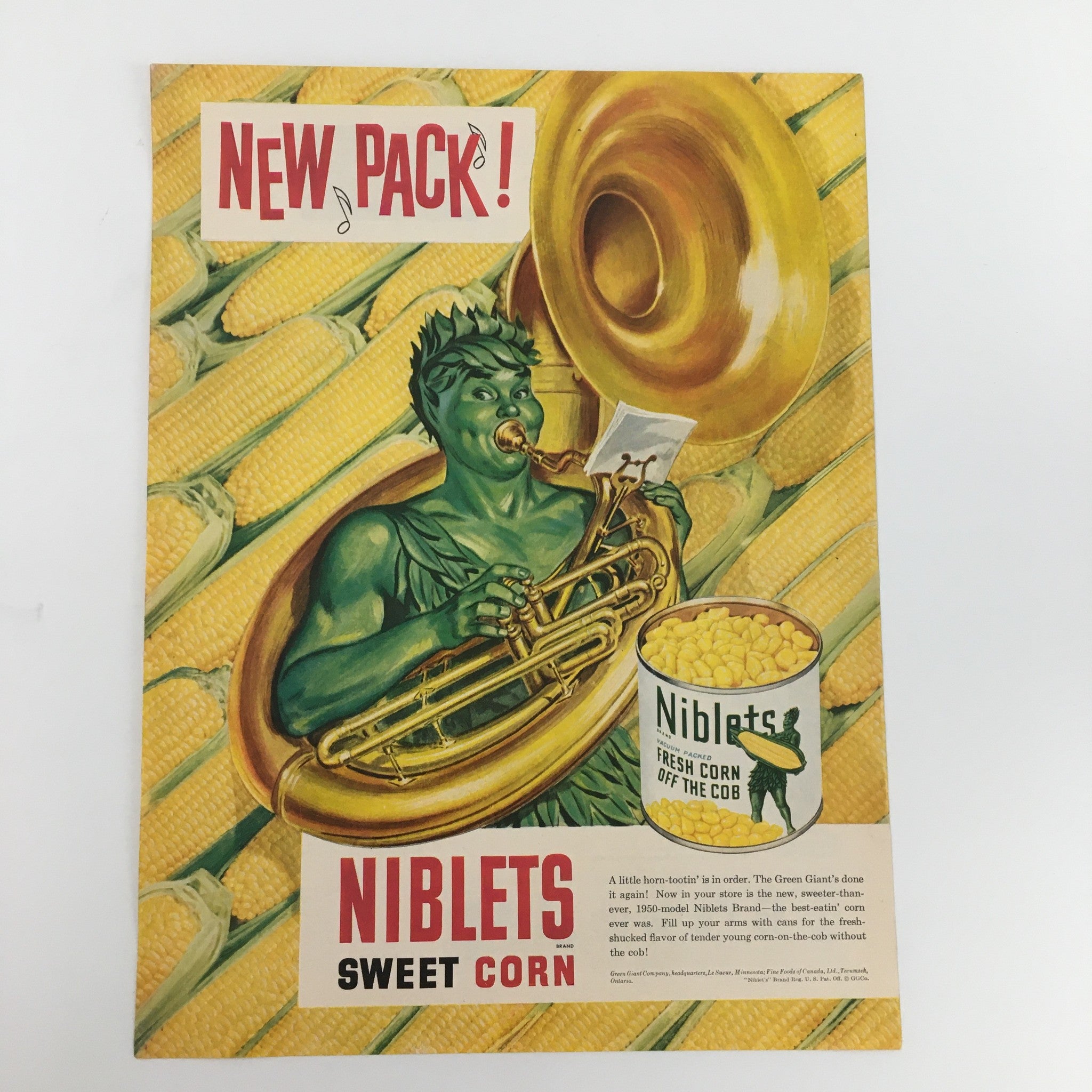 1950 Niblets Brand Vacuum Packed Fresh Corn Off The Cob Vintage Print Ad