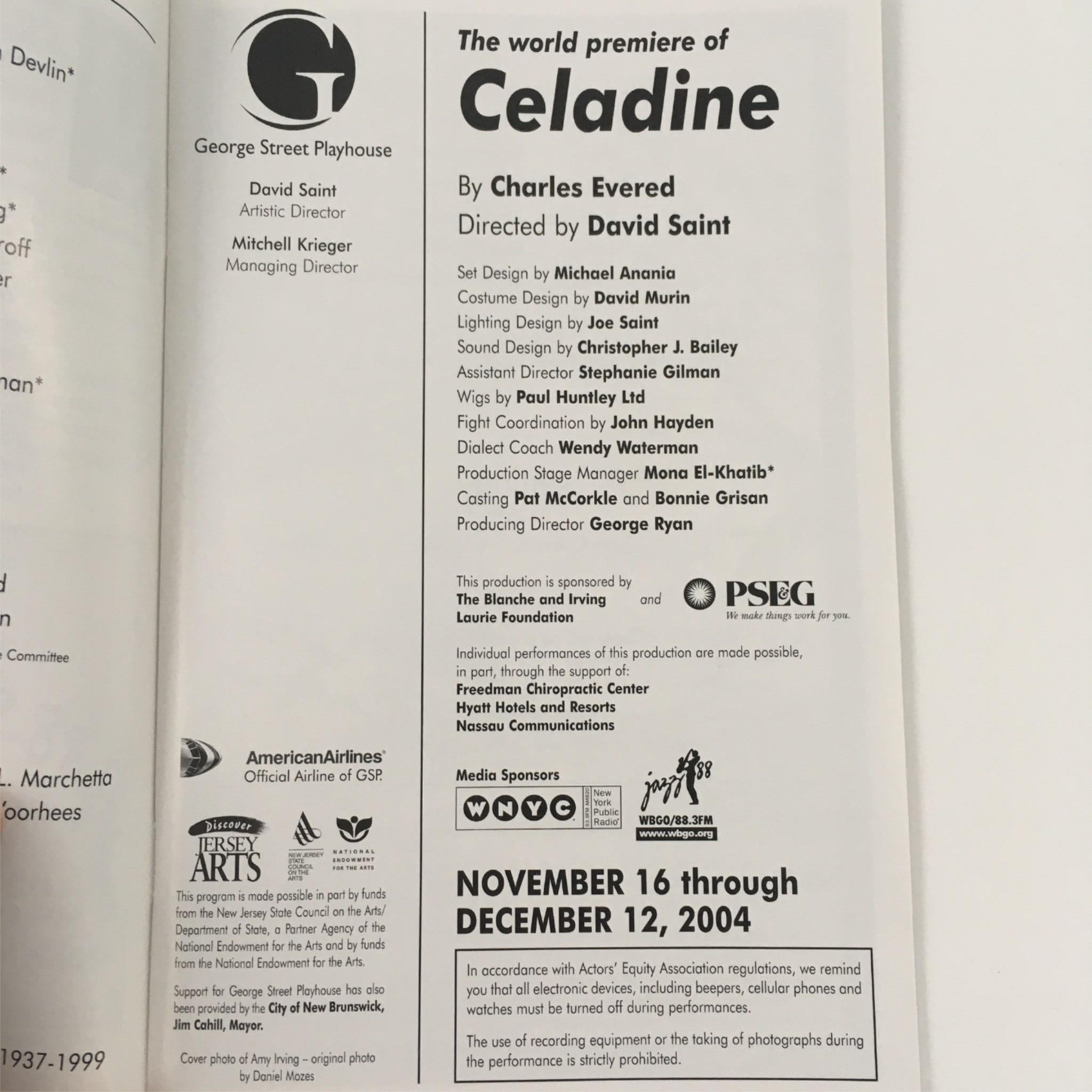 2004 Celadine by Charles Evered, David Saint at George Street Playhouse