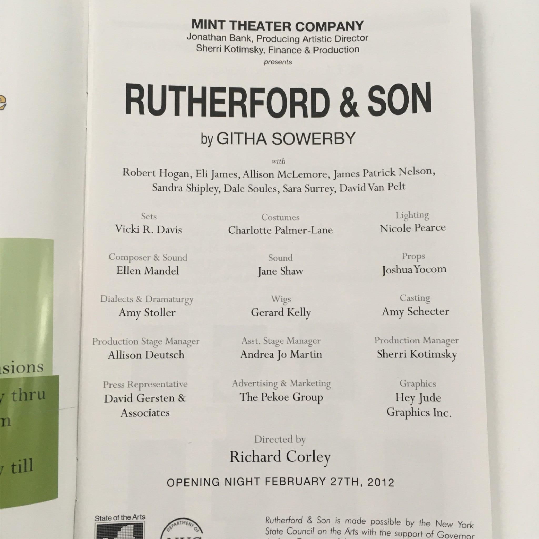 2012 Rutherford & Son by Githa Sowerby, Richard Corley with Mint Theatre Company