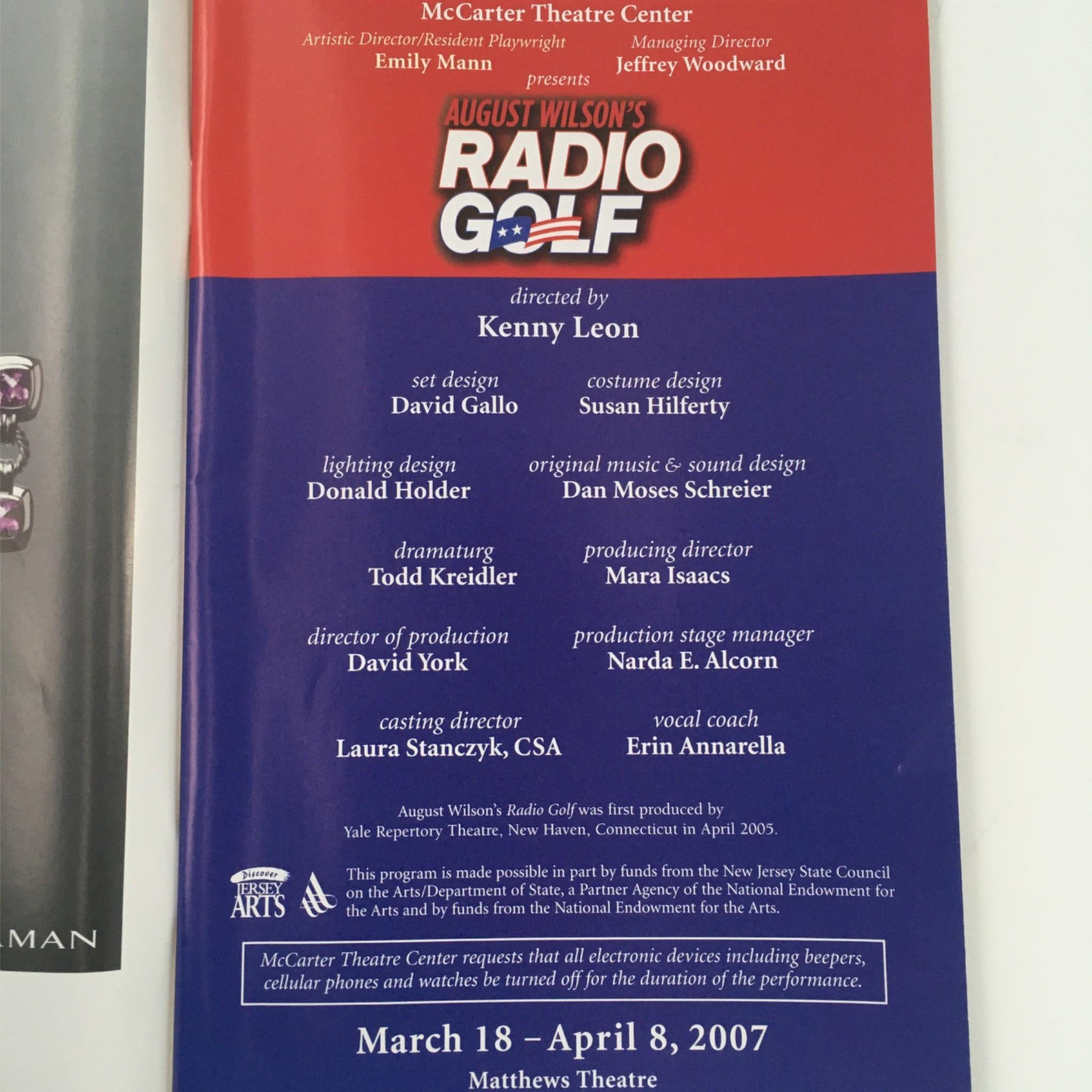 2007 Radio Golf at McCarter Theatre Center by August Wilson, Kenny Leon