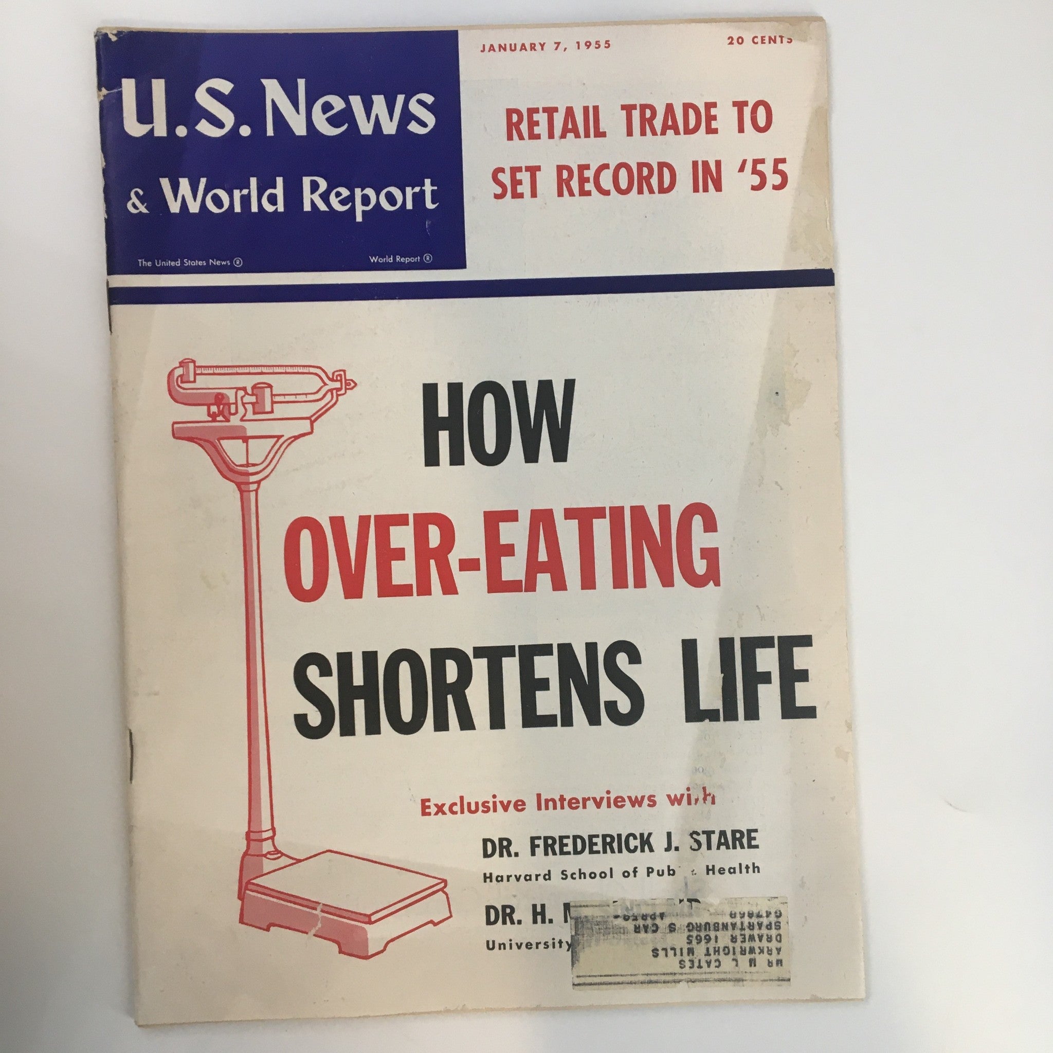 US News & World Report Magazine January 7 1955 How Over-Eating Shortens Life