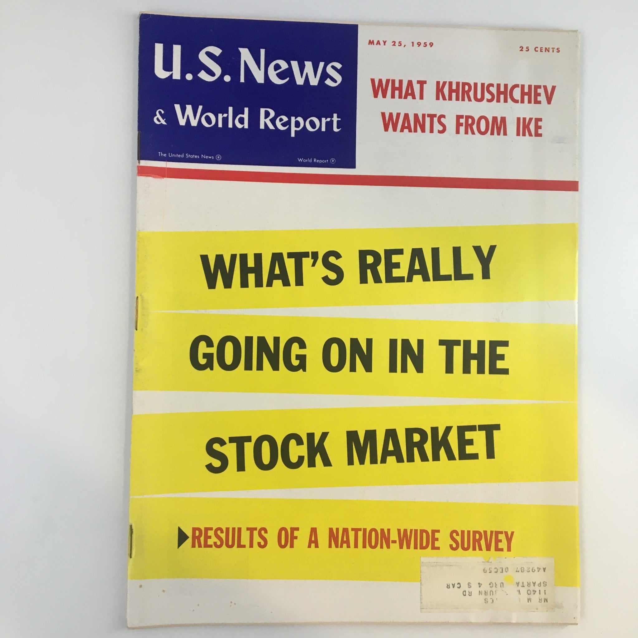 US News & World Report Magazine May 25 1959 What Khruschev Wants From Ike