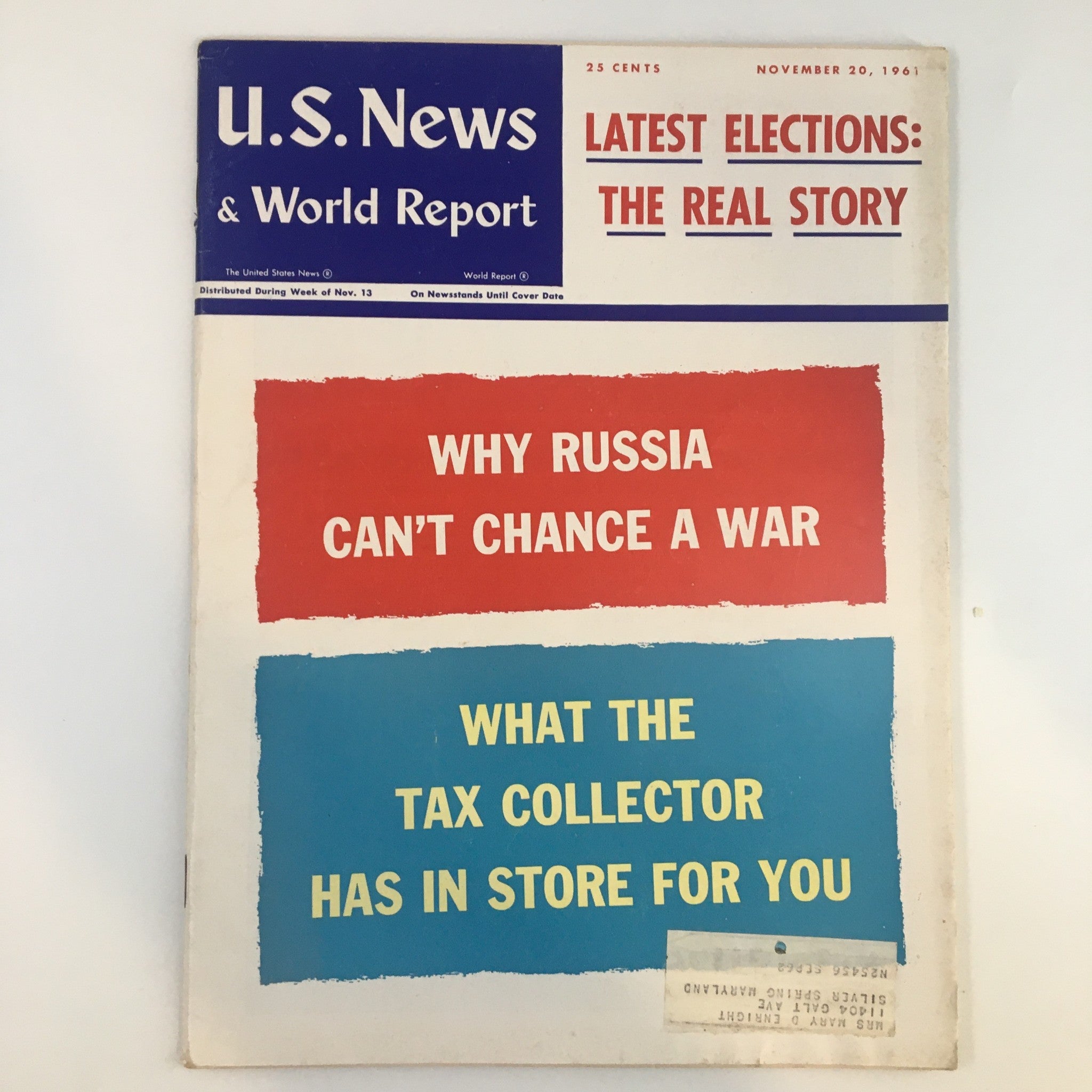 US News & World Report Magazine November 20 1961 Why Russia Can't Chance A War