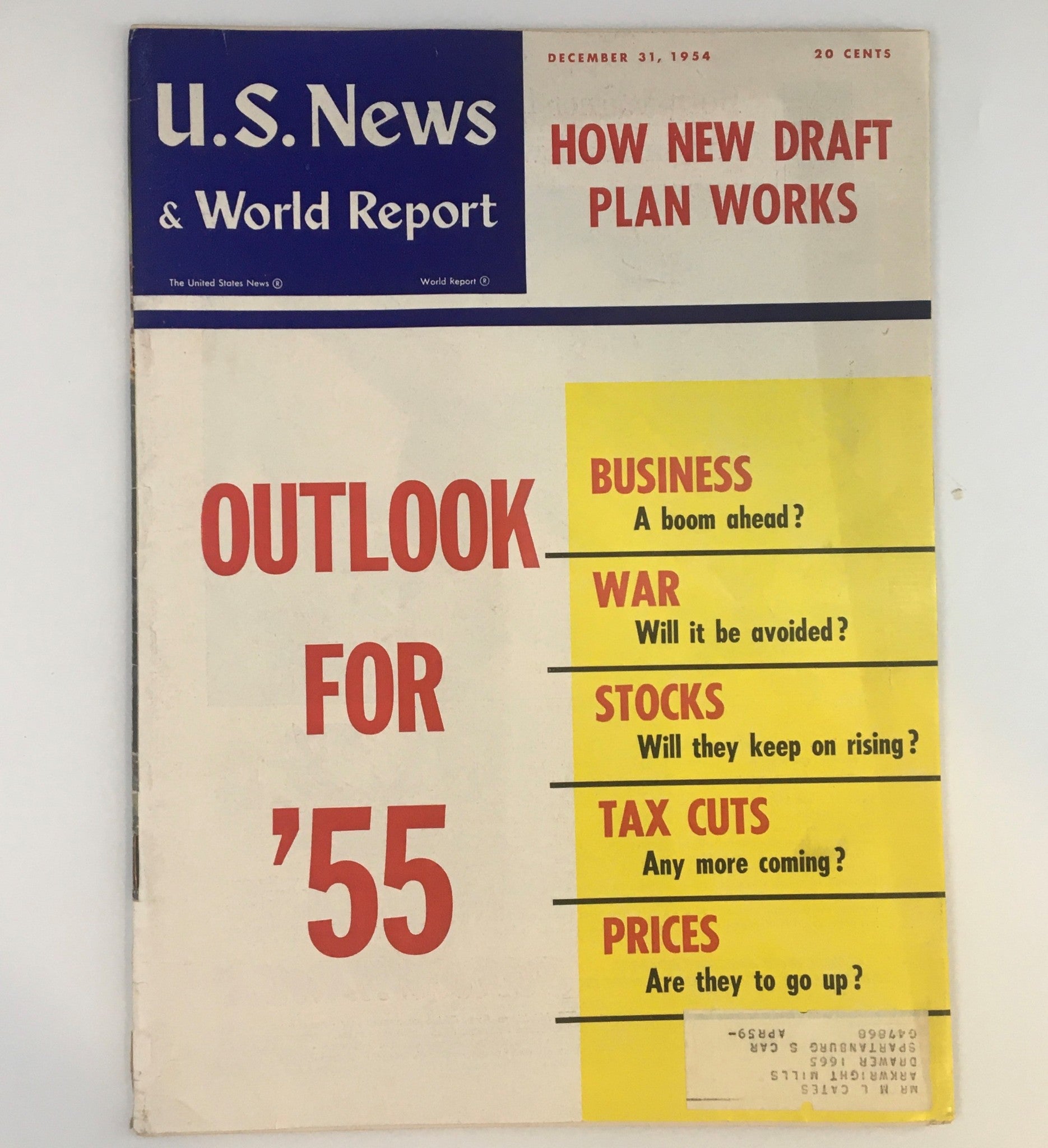 US News & World Report Magazine December 31 1954 How New Draft Plan Works