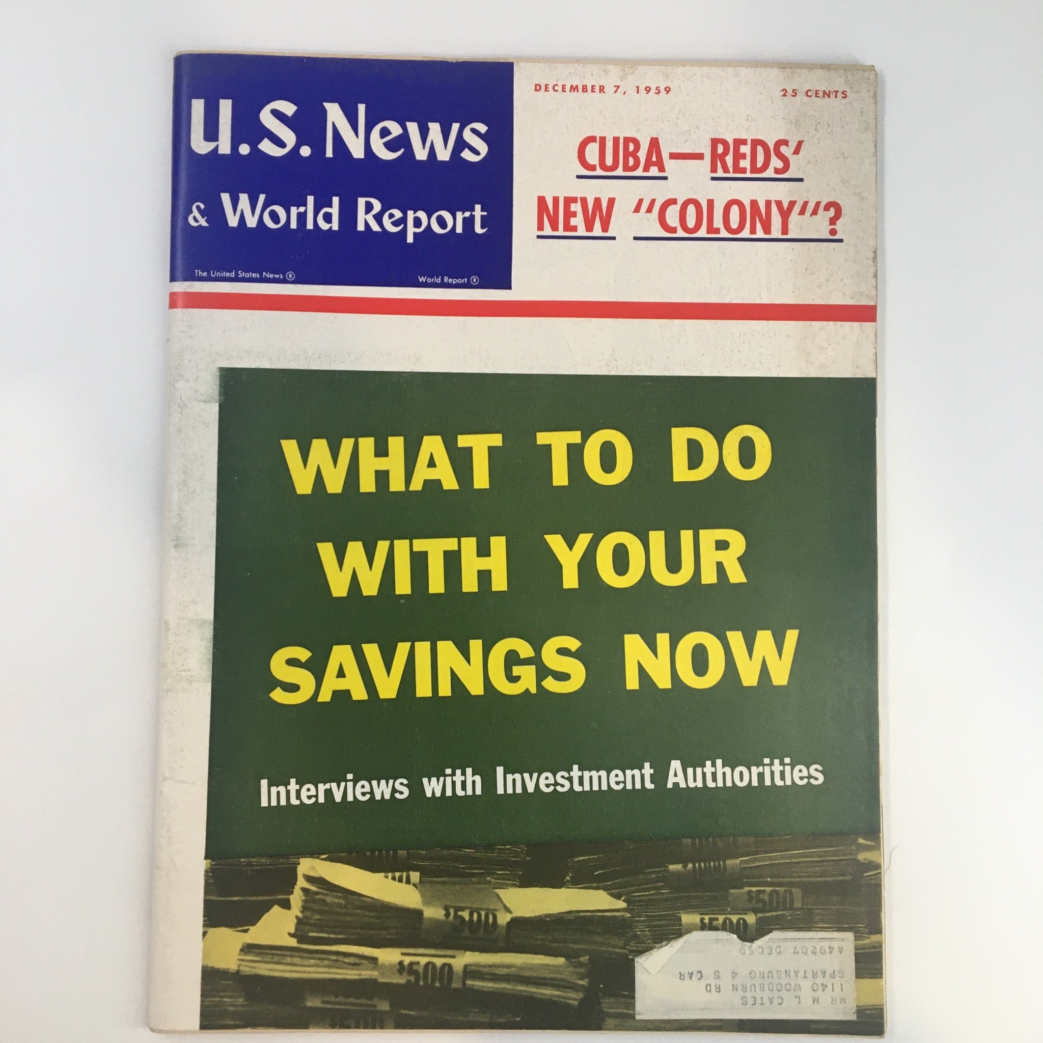 US News & World Report Magazine December 7 1959 What To Do With Your Savings Now