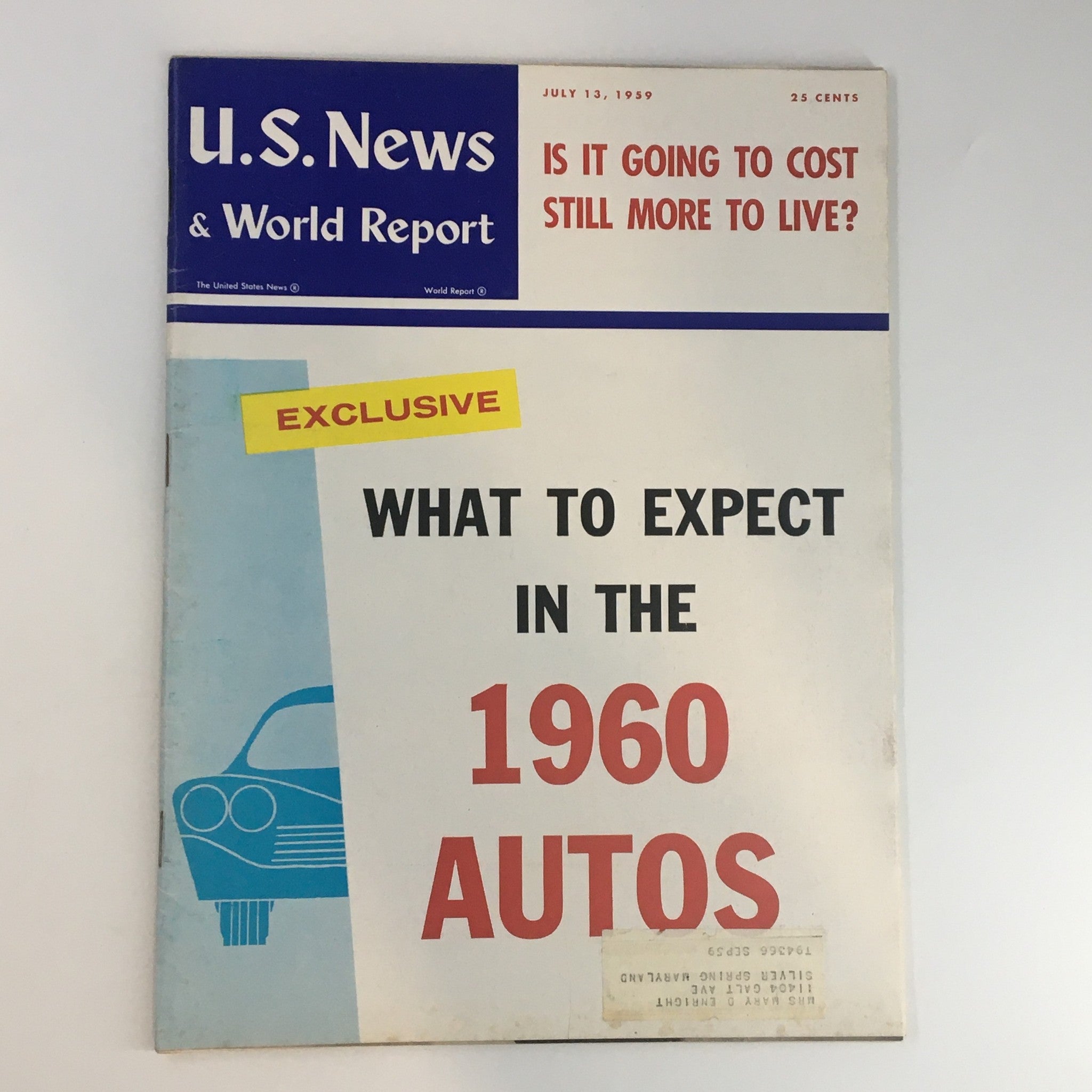 US News & World Report Magazine July 13 1959 What To Expect in the 1960 Autos