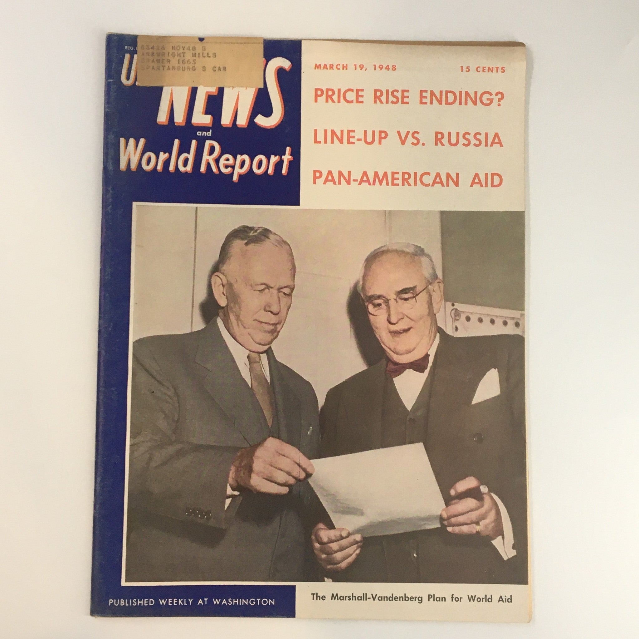 U.S. News & World Report Magazine March 19 1948 The Marshall-Vandenberg Plan