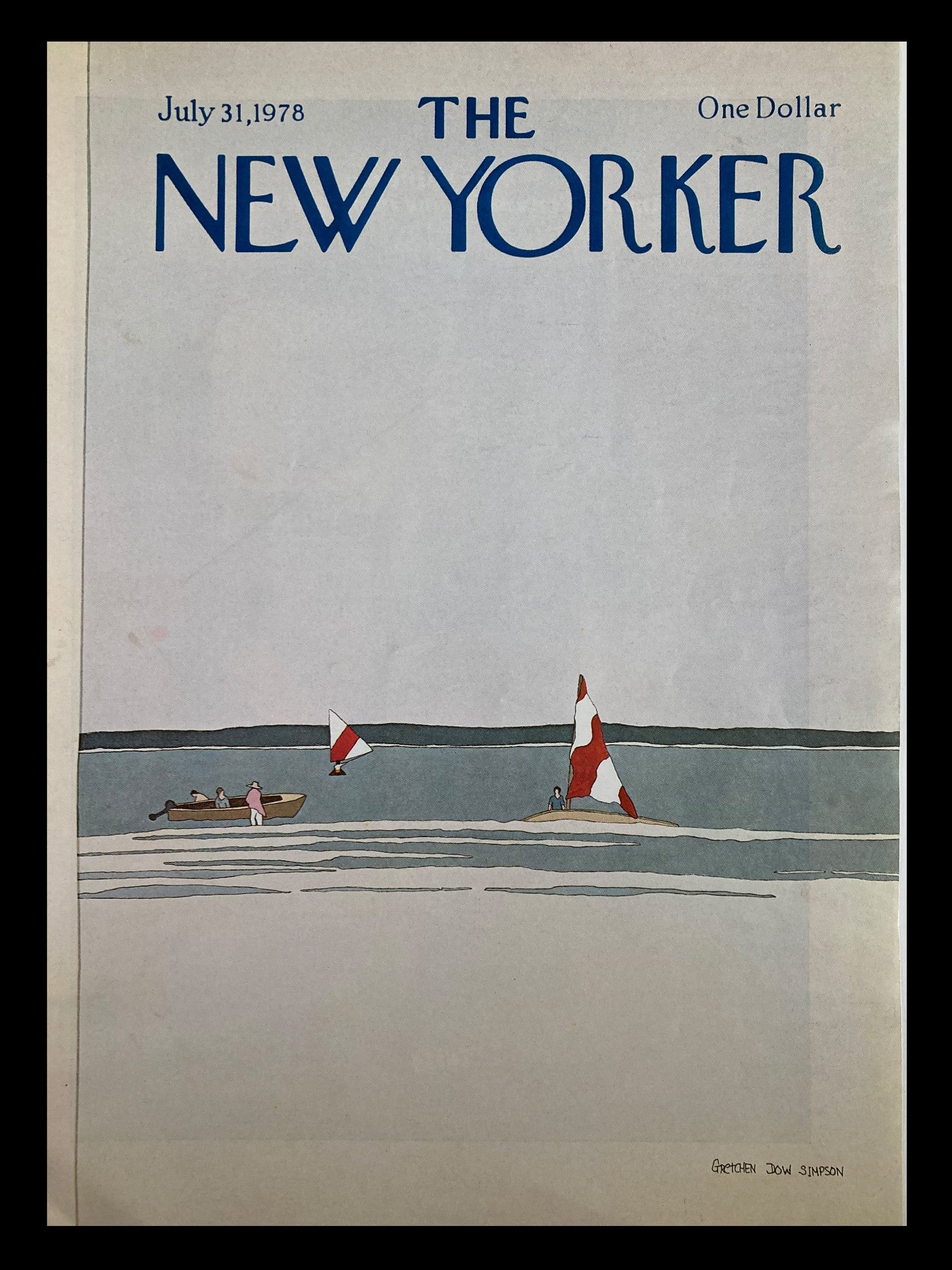 COVER ONLY The New Yorker July 31 1978 Boat Meeting by Gretchen Dow Simpson