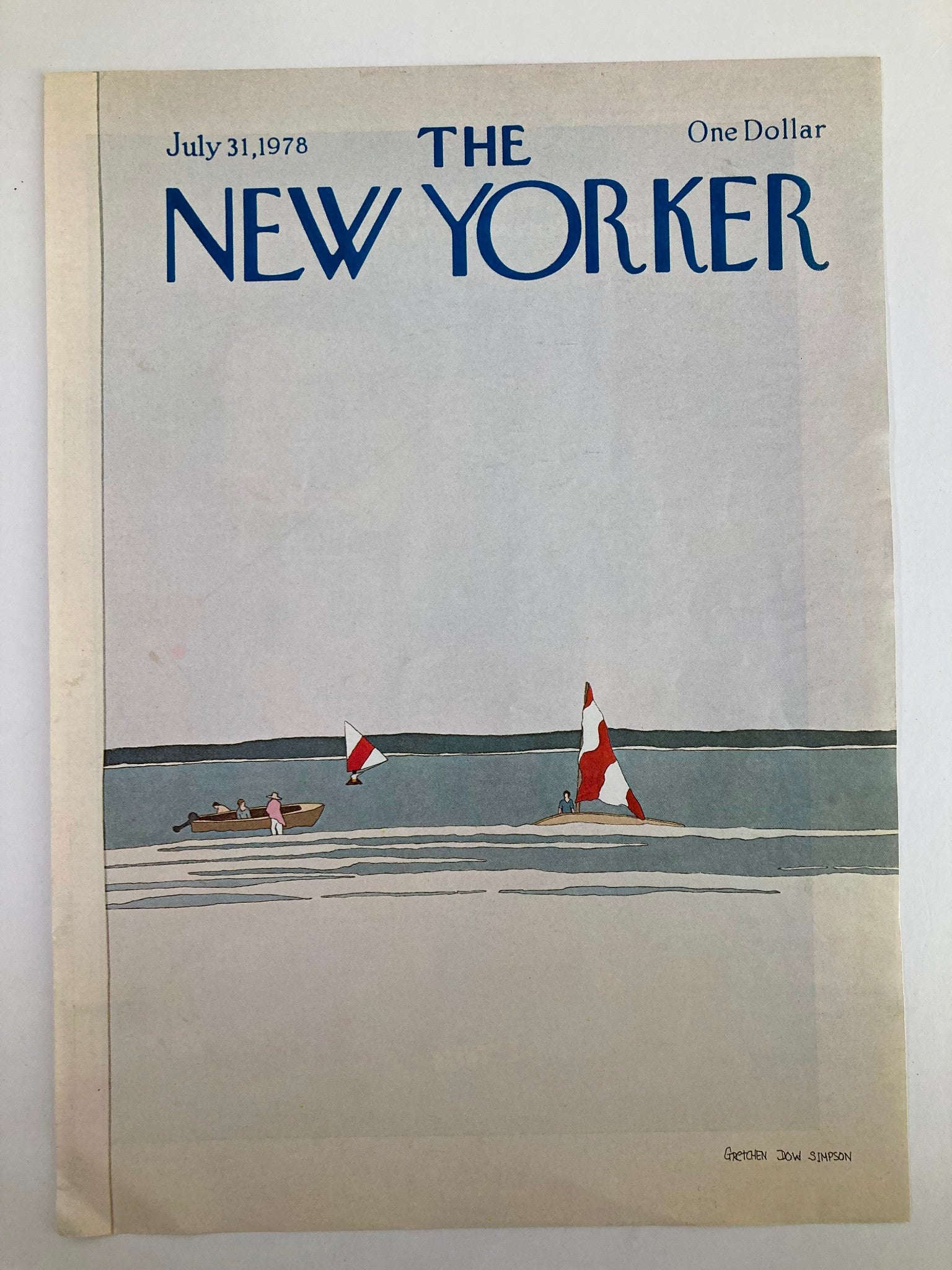 COVER ONLY The New Yorker July 31 1978 Boat Meeting by Gretchen Dow Simpson