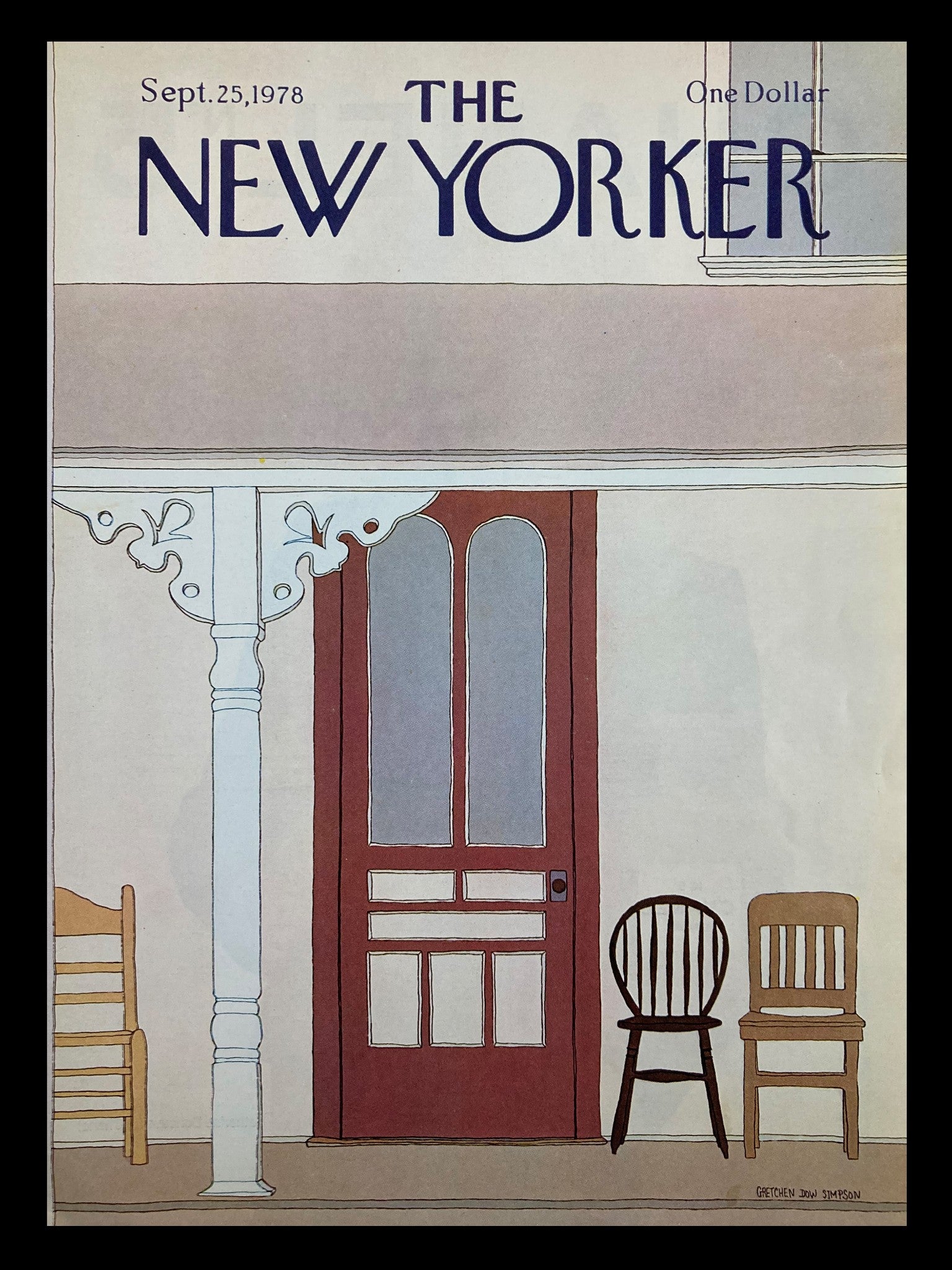 COVER ONLY The New Yorker September 25 1978 Red Door by Gretchen Dow Simpson