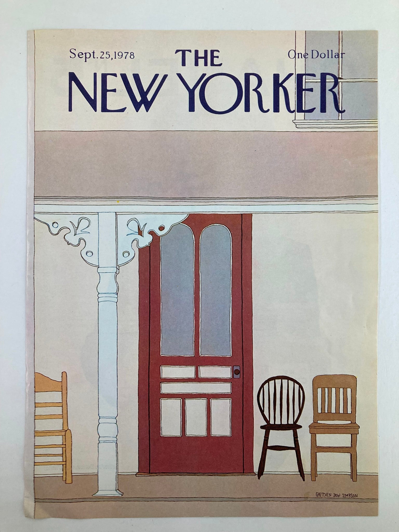 COVER ONLY The New Yorker September 25 1978 Red Door by Gretchen Dow Simpson