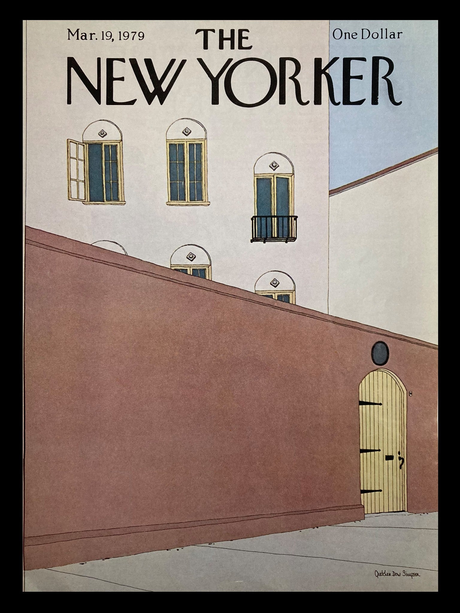 COVER ONLY The New Yorker March 19 1979 The Red Wall by Gretchen Dow Simpson