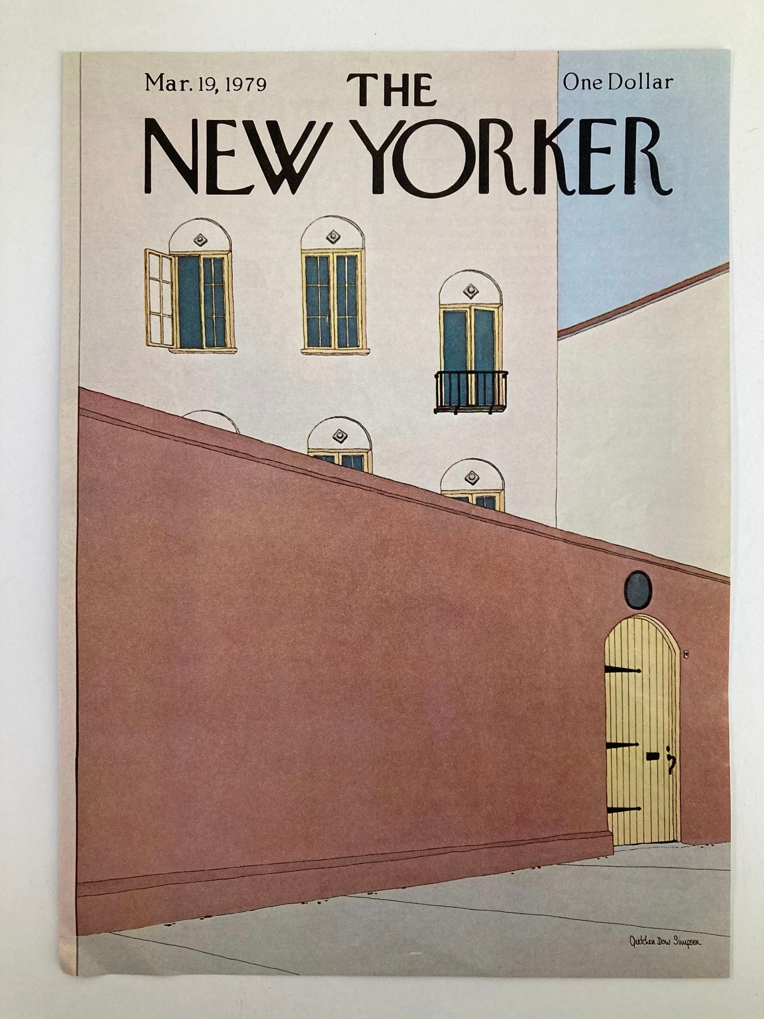 COVER ONLY The New Yorker March 19 1979 The Red Wall by Gretchen Dow Simpson