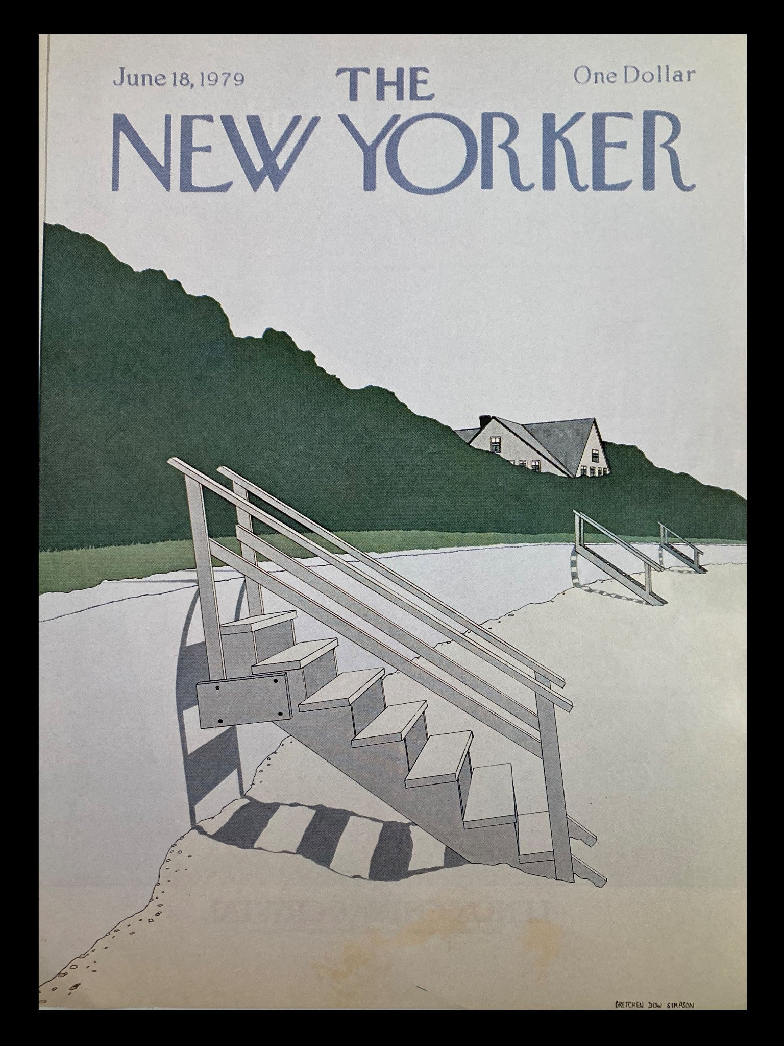 COVER ONLY The New Yorker June 18 1979 Beach Stairs by Gretchen Dow Simpson