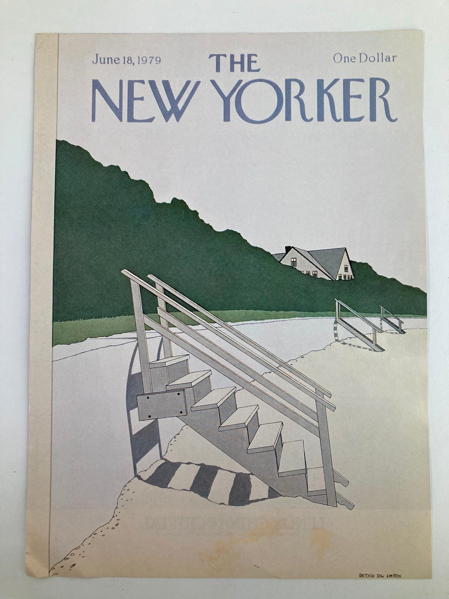 COVER ONLY The New Yorker June 18 1979 Beach Stairs by Gretchen Dow Simpson