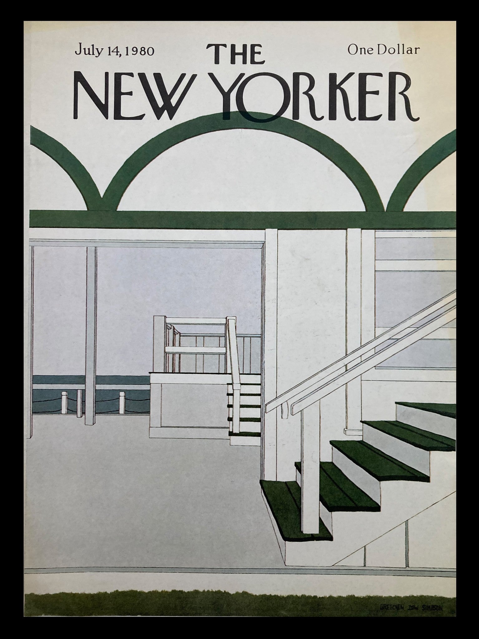 COVER ONLY The New Yorker July 14 1980 Stairs by Gretchen Dow Simpson