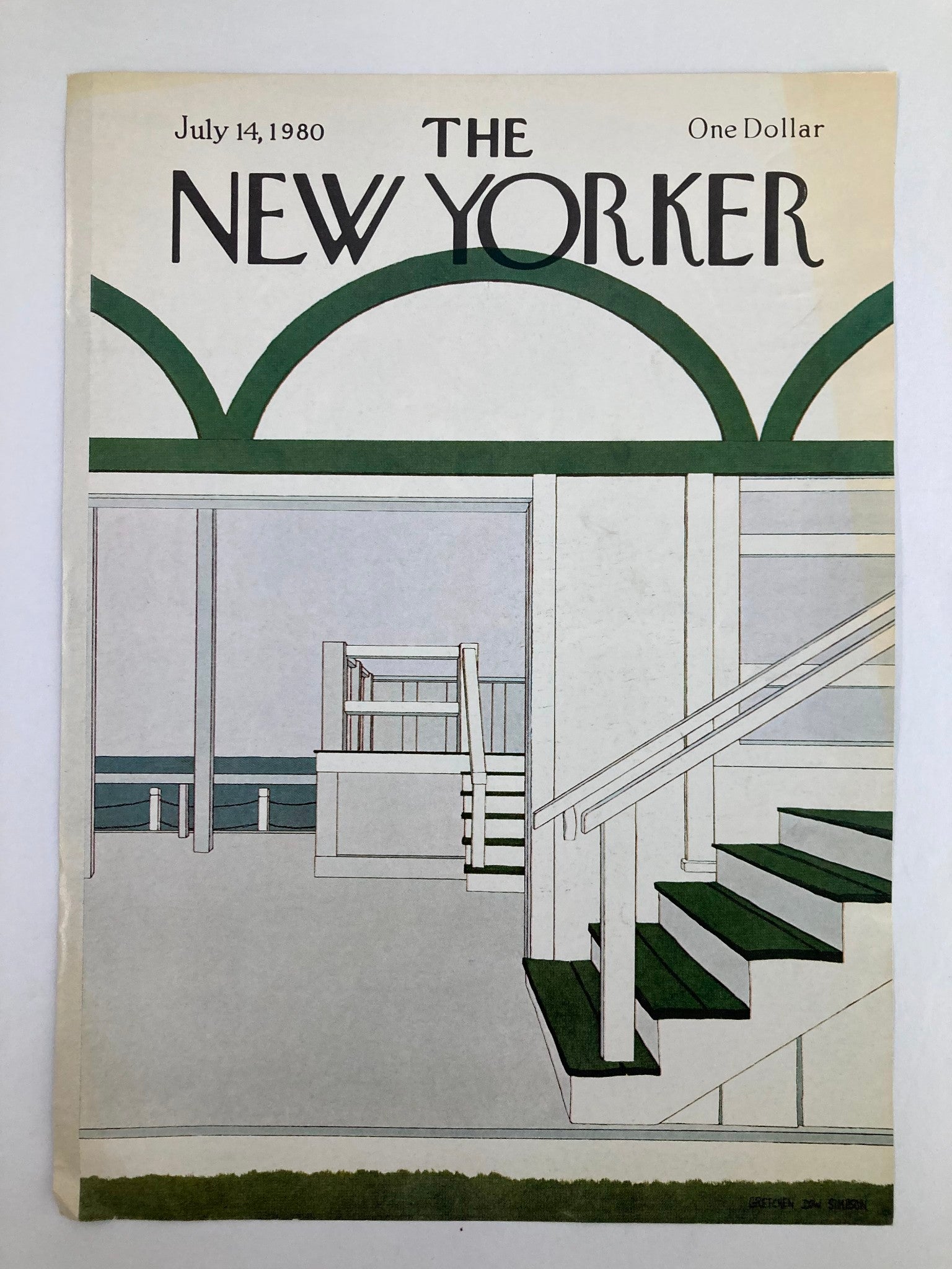 COVER ONLY The New Yorker July 14 1980 Stairs by Gretchen Dow Simpson