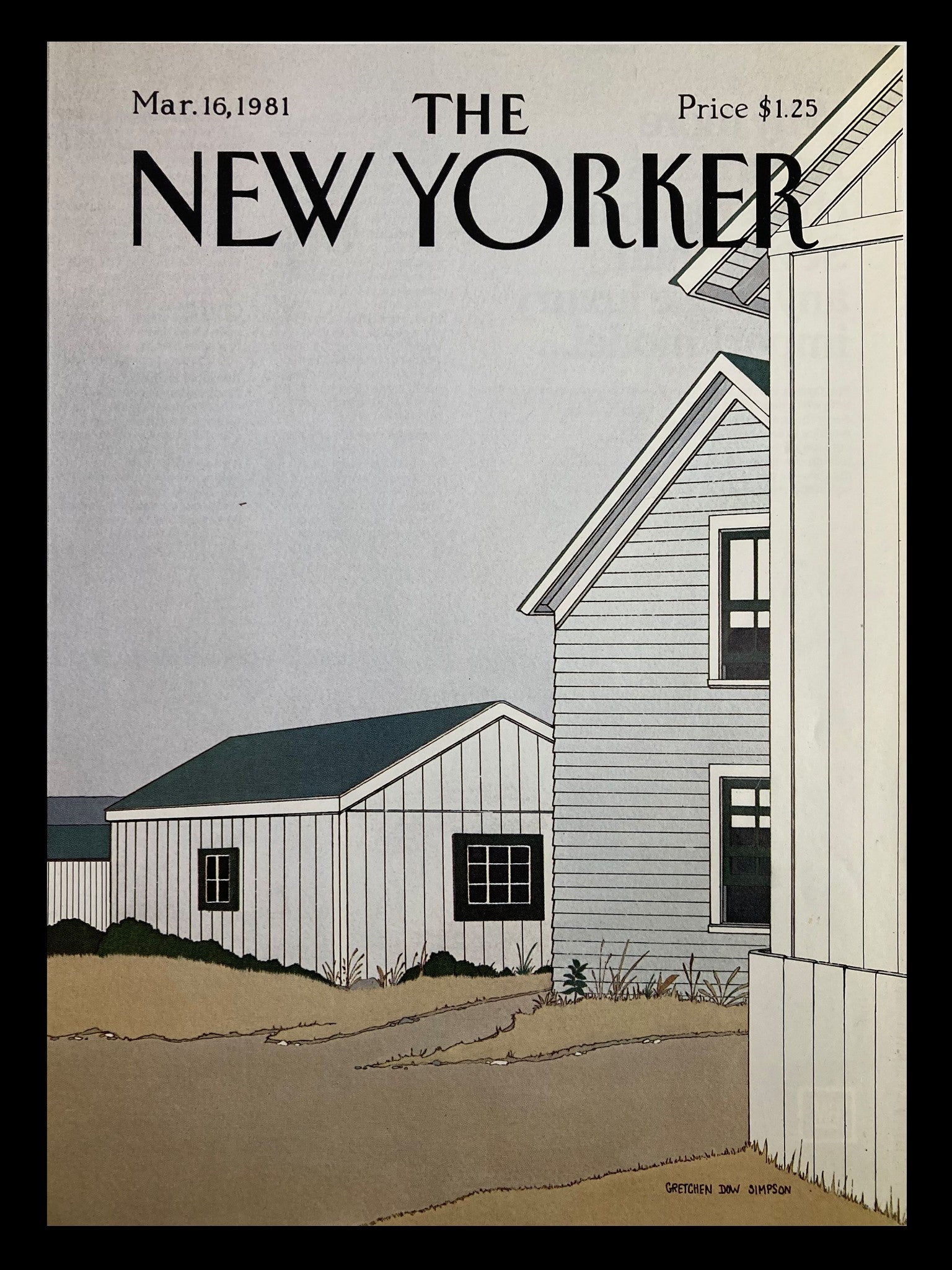 COVER ONLY The New Yorker March 16 1981 Empty Houses by Gretchen Dow Simpson