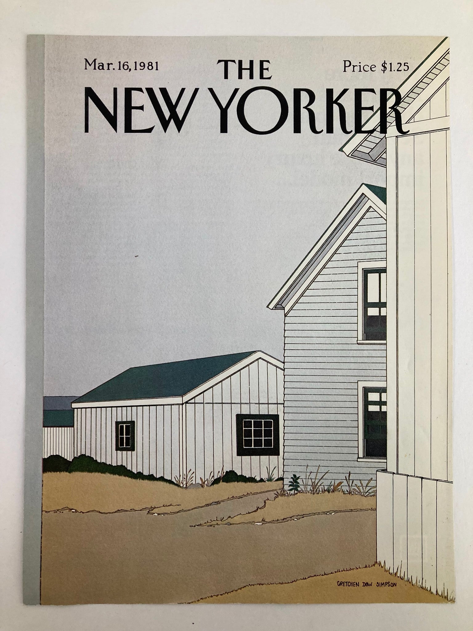 COVER ONLY The New Yorker March 16 1981 Empty Houses by Gretchen Dow Simpson