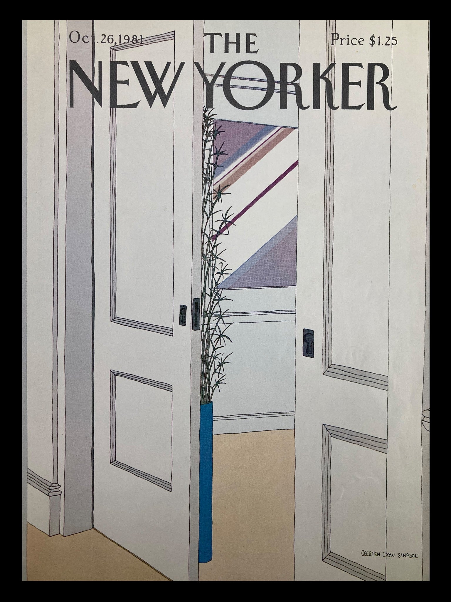 COVER ONLY The New Yorker October 26 1981 Indoor Plant by Gretchen Dow Simpson