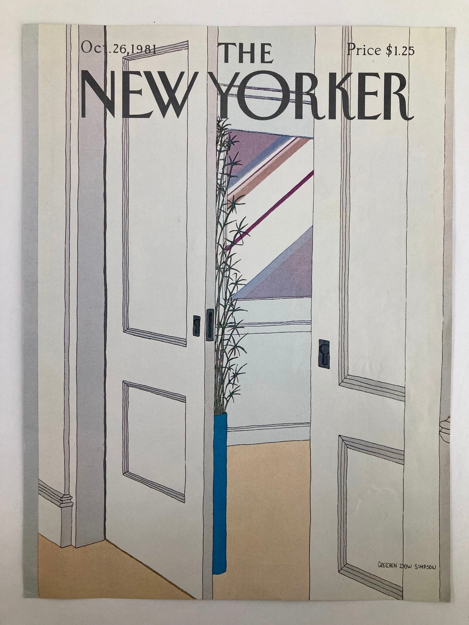 COVER ONLY The New Yorker October 26 1981 Indoor Plant by Gretchen Dow Simpson