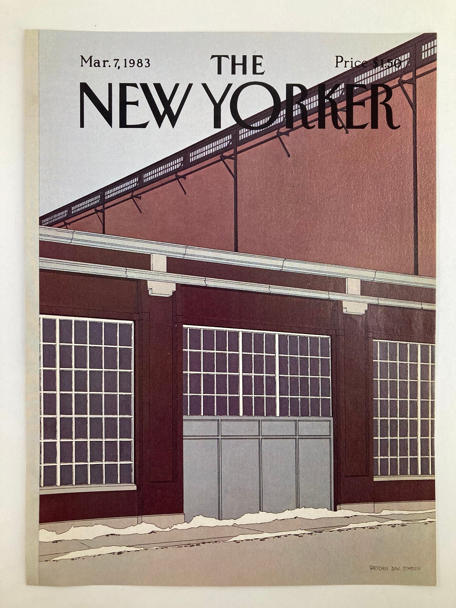 COVER ONLY The New Yorker March 7 1983 The Barn by Gretchen Dow Simpson