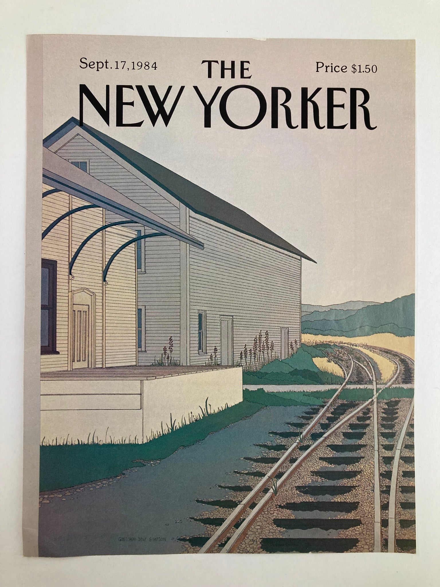 COVER ONLY The New Yorker September 17 1984 Railway Home by Gretchen Dow Simpson