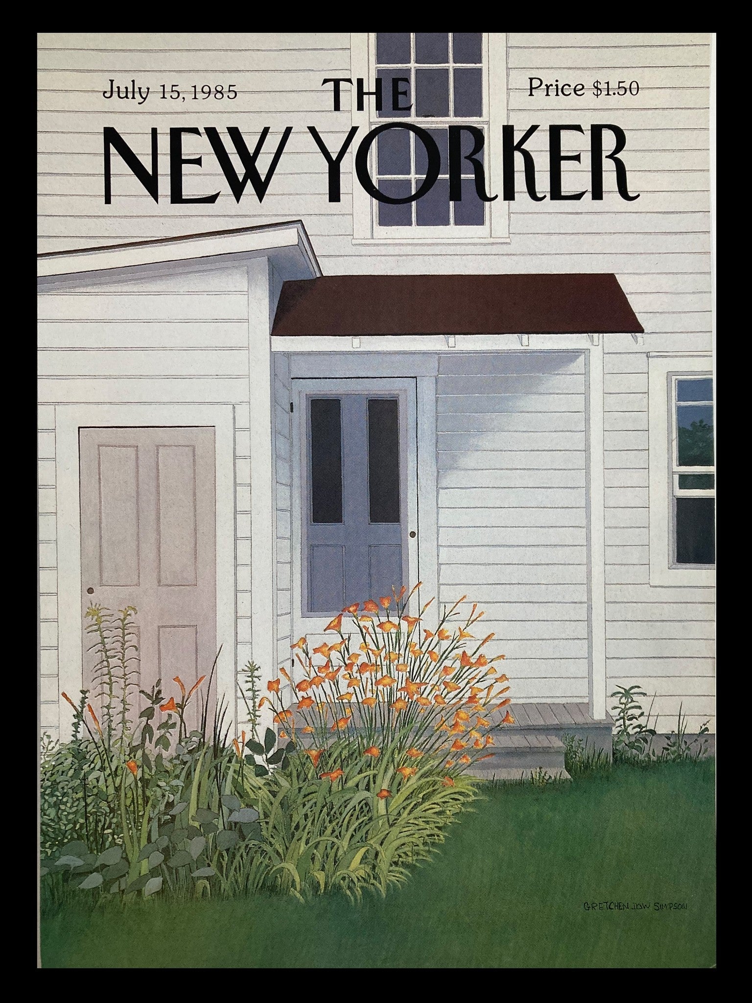 COVER ONLY The New Yorker July 15 1985 Flowers Bloom by Gretchen Dow Simpson